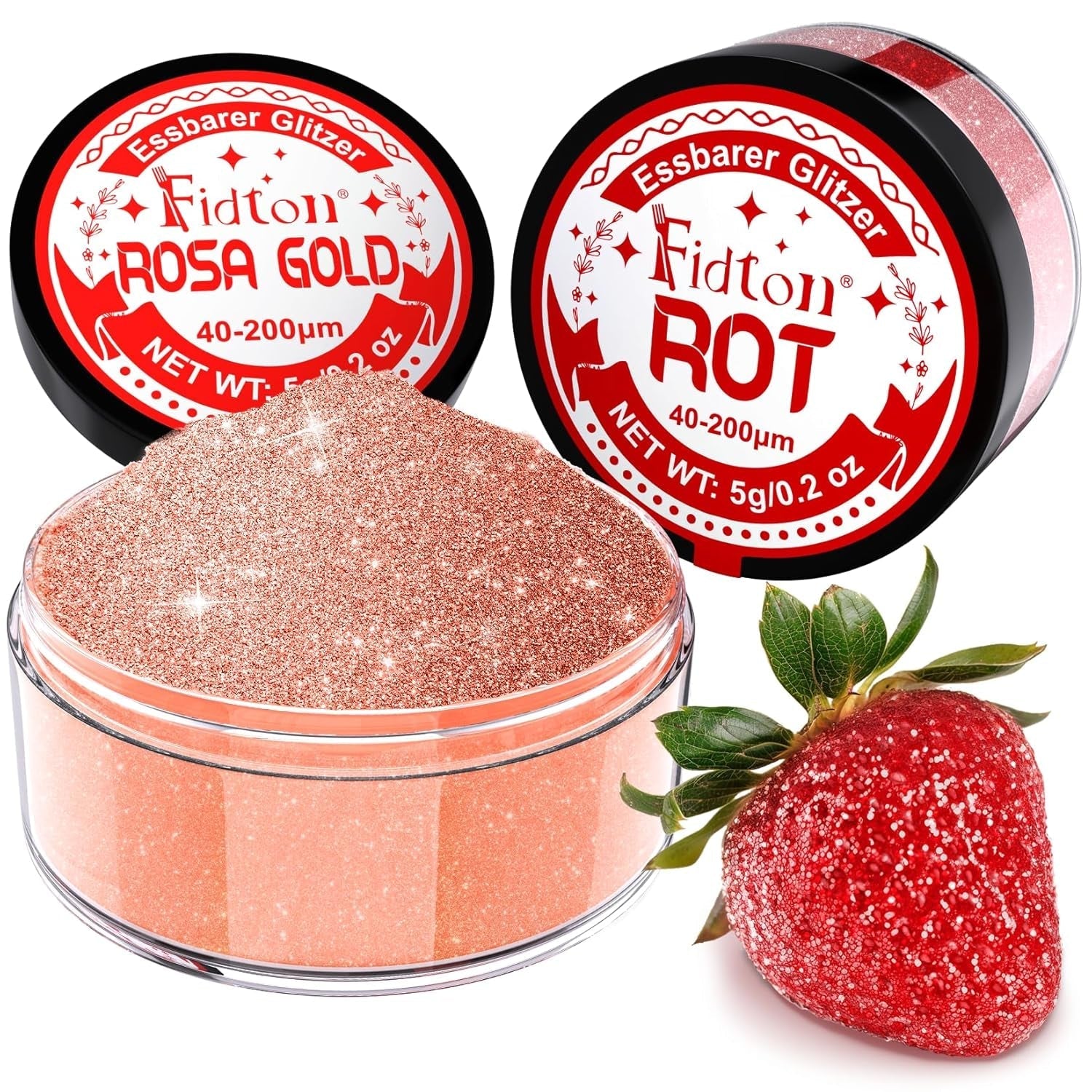 Paillettes comestibles pour boissons – Fidton 2 couleurs en poudre colorant alimentaire, paillettes comestibles pour gâteaux, fondant doré, beignet, paillettes comestibles pour boissons, cocktails, or et argent comestibles – 5 g