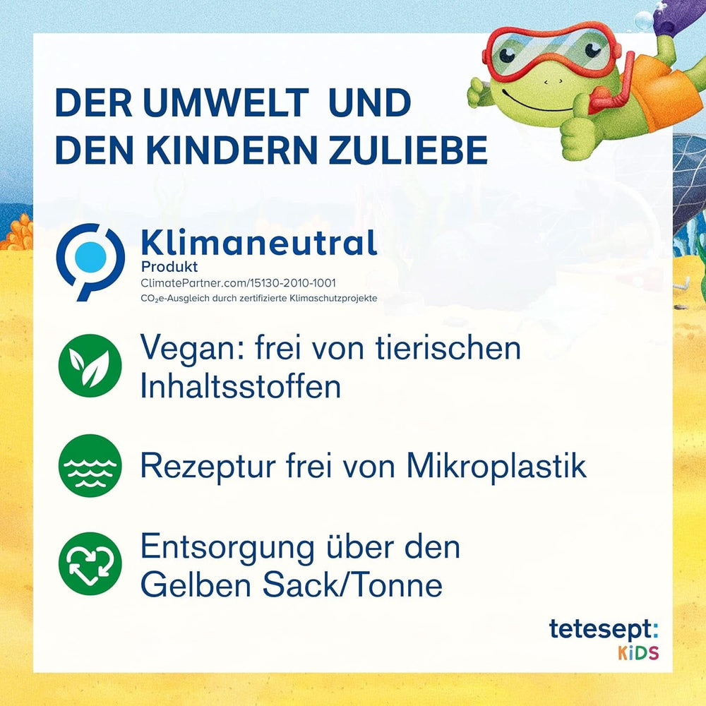 Tetesept Kids Dino - additif de bain pour enfants, mousse, colore le vert d'eau, 40 ml Naty Shop