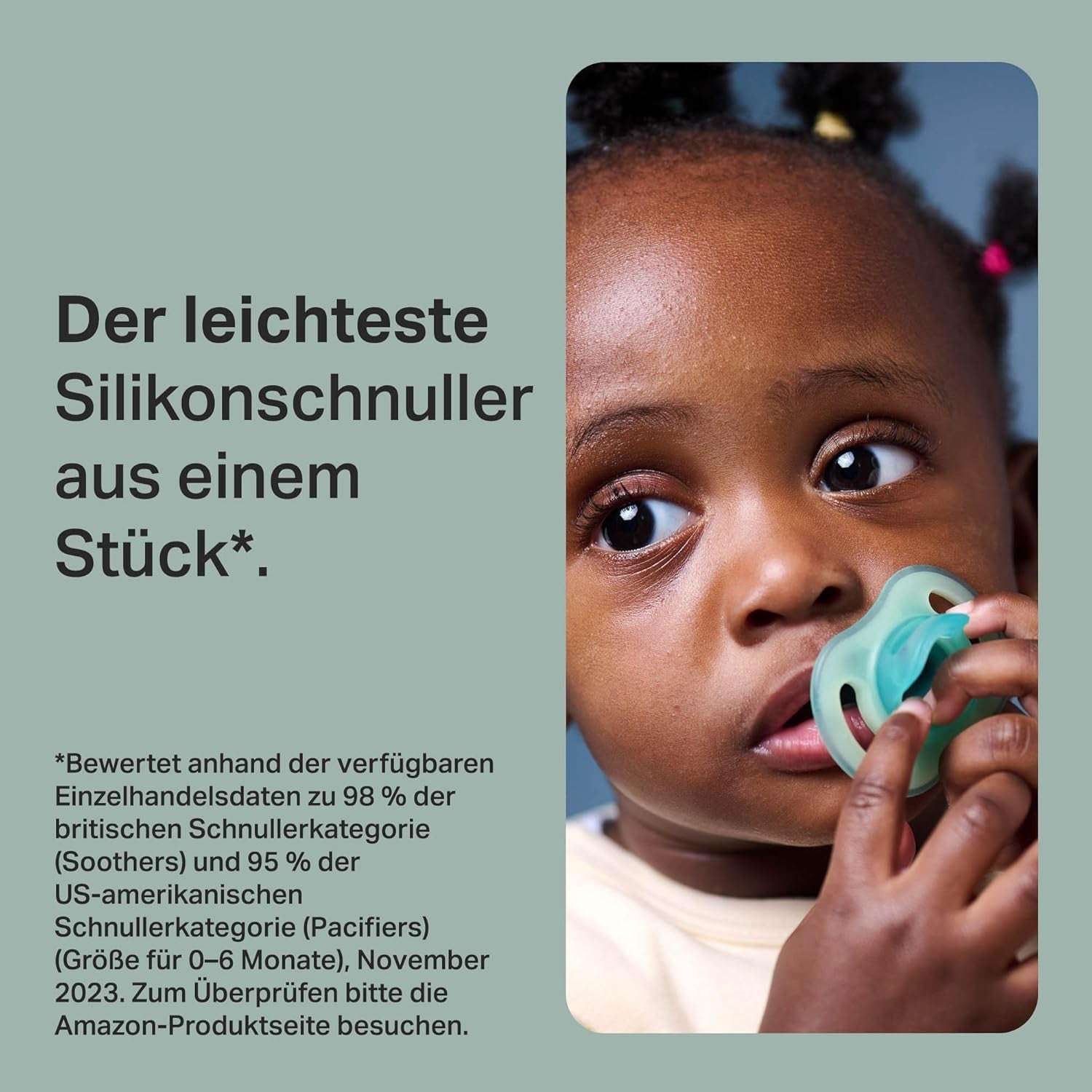 Tommee Tippee Sucettes ultra légères StayPut et Night Glow, 0 à 6 mois, paquet de 4, conception en silicone monobloc, sensation douce sur la peau