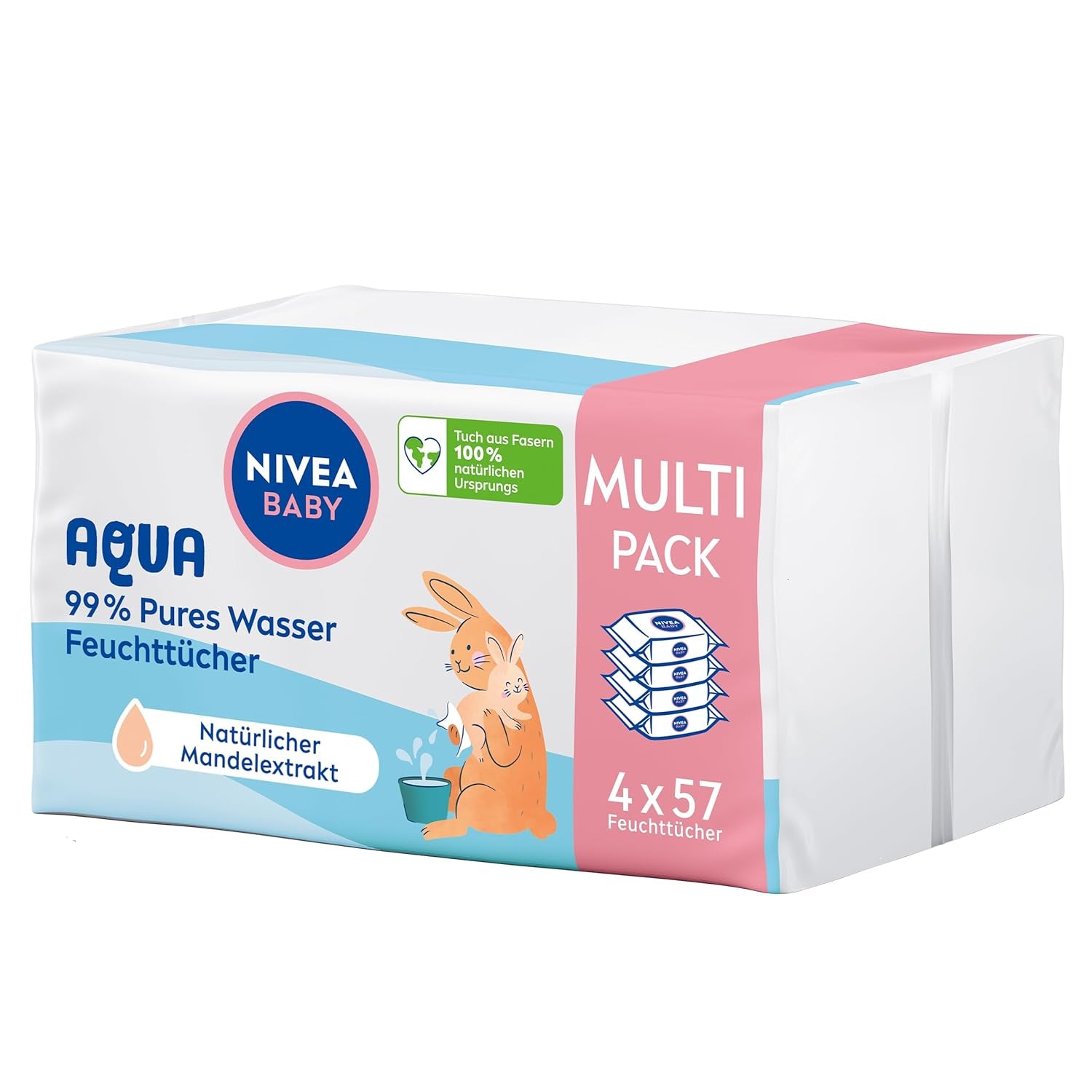 NIVEA Baby Aqua lingettes humides 4x57 pièces