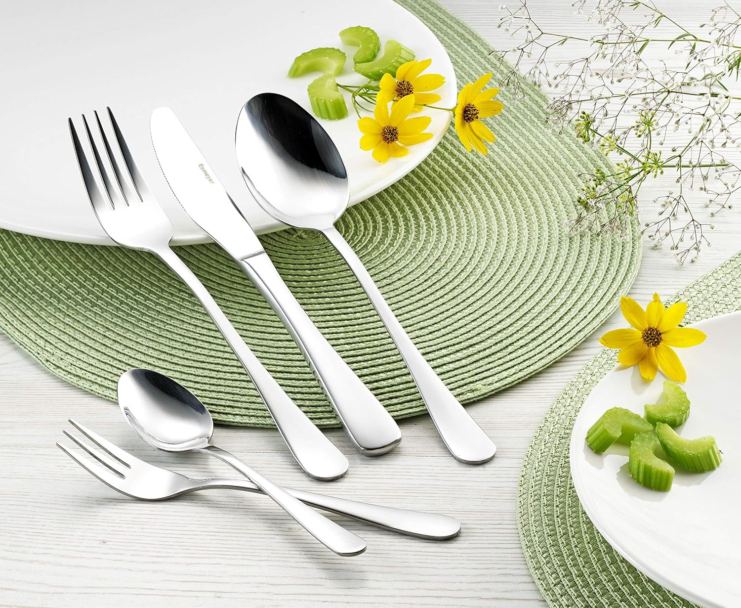 Ménagère Sylvia En acier inoxydable 18/0 Poli 30 pièces Cuisine Naty Shop