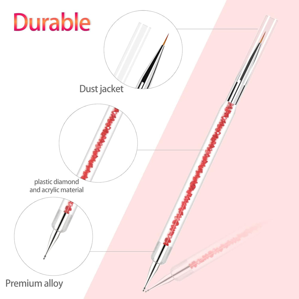 Sularpek 5 pcs Nagel Pinsel, Nageldesign Pinsel, Dotting Tool, Nail Art Liner Pinsel, Nagelverlängerung Gelpinsel, Nagelbürste for Punktierungen, Zeichnen, for DIY Nail Art Design