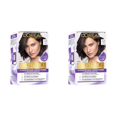 L'Oréal Paris Coloration capillaire permanente au résultat couleur ultra cool, couverture 100% des cheveux gris, sertie de teinture, shampoing et crème de soin, Excellence Cool, n° 1. 5.11 Châtain clair (Marron) (Pack de 2) Naty Shop Hair Dye Titre par défaut