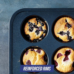 Blue Diamond Bakeware 12Er Muffinform Mit Antihaftbeschichtung, Blau Moules et plaques à pâtisserie Naty Shop