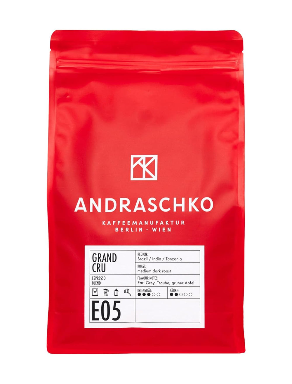 Mélange d'espresso Grand Cru - 100% Arabica du Brésil, d'Inde et de Tanzanie - fruchtig & complexe avec Earl Grey, Traube & vert Apfel - ganze Bohnen - 1kg - frisch geröstet à Berlin