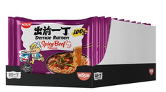 Nissin Demae Ramen - Lot de 10 nouilles instantanées de style japonais avec saveur de bœuf et épices asiatiques, préparation rapide et facile de plats asiatiques (10 x 100 g)