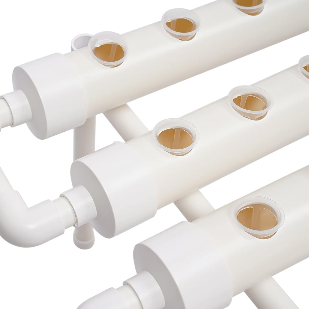 Kit de culture hydroponique 1 couche avec 54 jardinières, systèmes de culture de plantes sans sol en PVC avec pompe à eau, kits de culture hydroponique pour cultiver des légumes et des fruits sur les balcons, les jardins, les patios et les cours