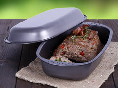 Chg 9942-04 Bratenform Mit Deckel, Antihaftbeschichte, Anthracite-Métallique, 37 X 20 X 7 Cm Moules et plateaux de cuisson Naty Shop