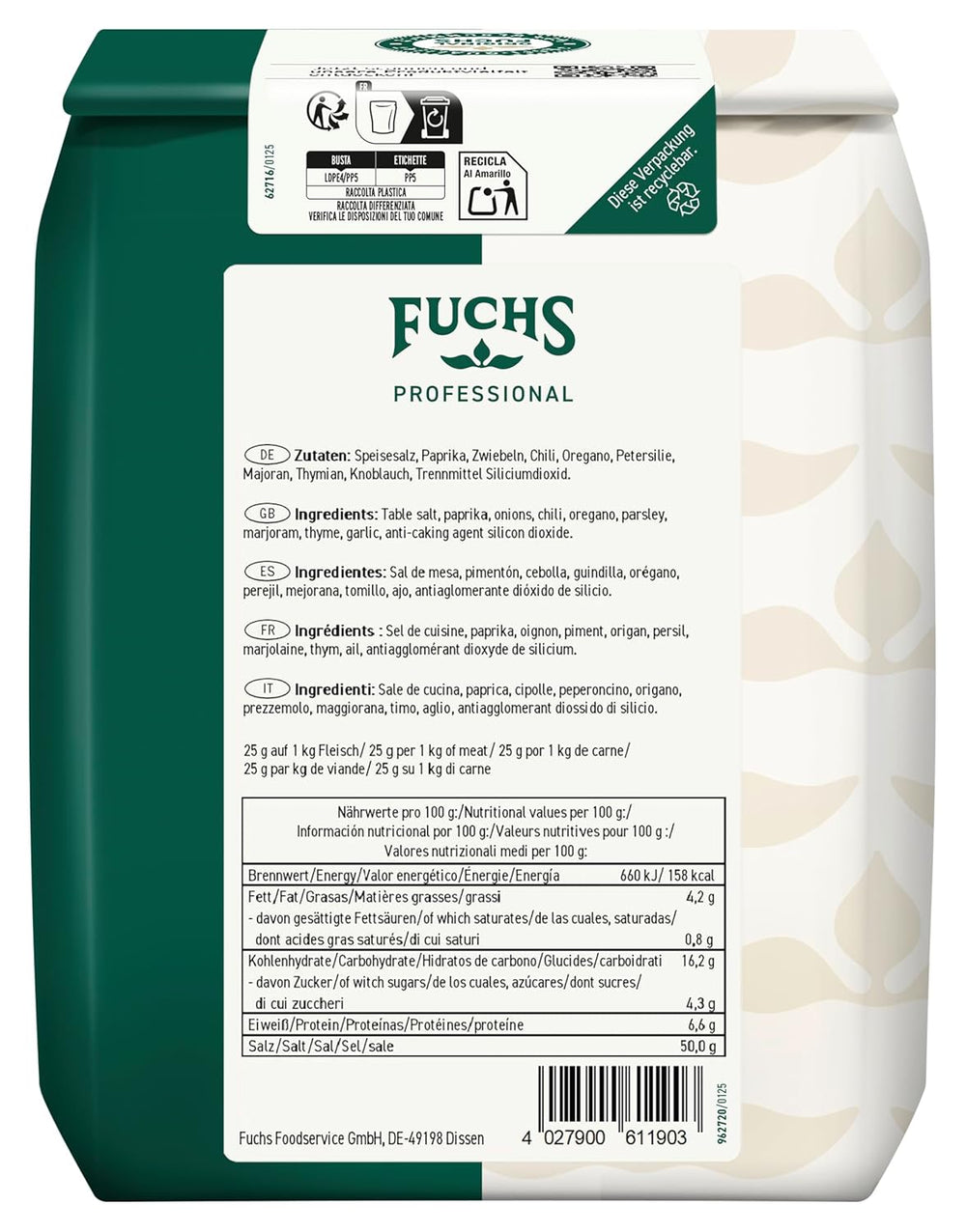 - Gyros Gewürzsalz | Gewürz für griechische Fleisch-Gerichte | Qualité professionnelle pour grossistes | Sac recyclable de 1 kg