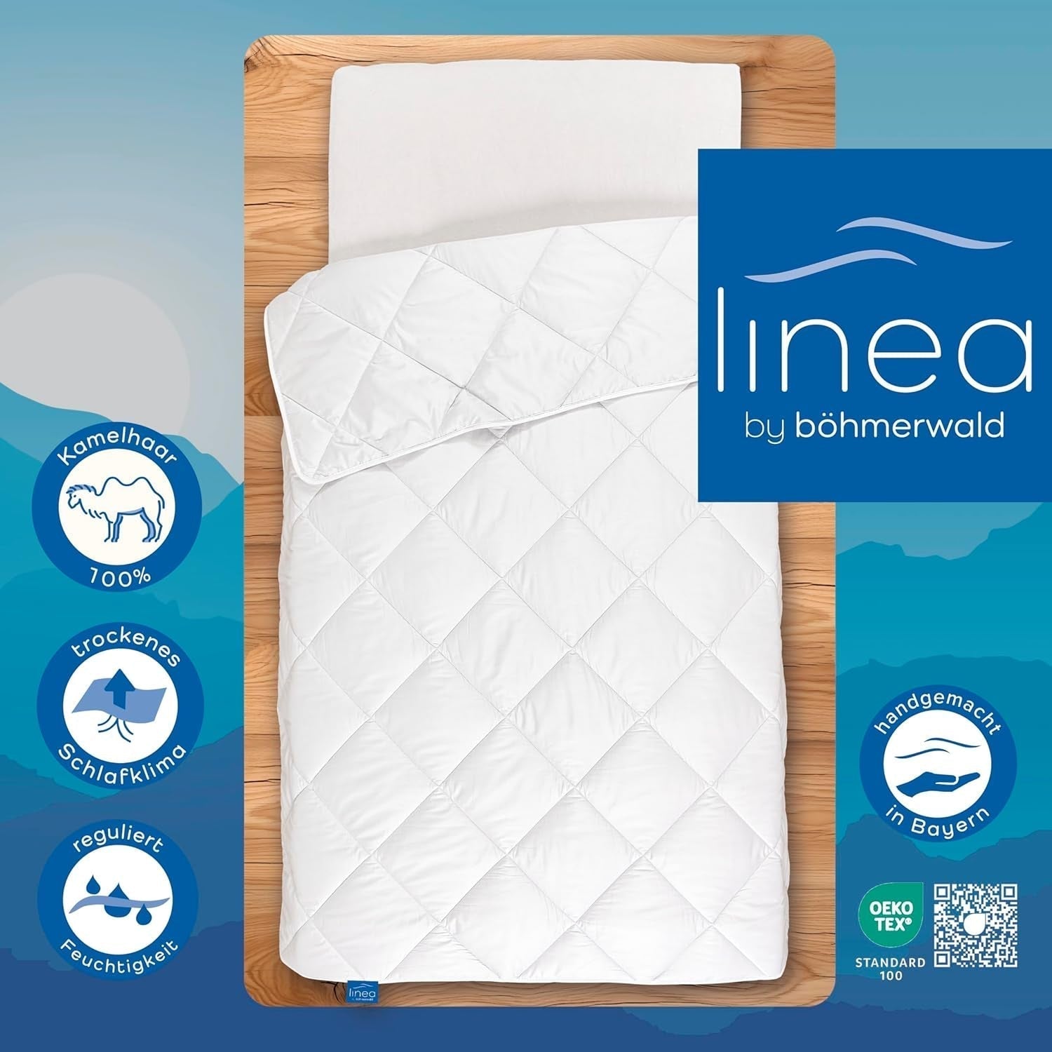 Couette exclusive, camel, blanc, 135 X 200 cm Couettes et quilts Naty Shop