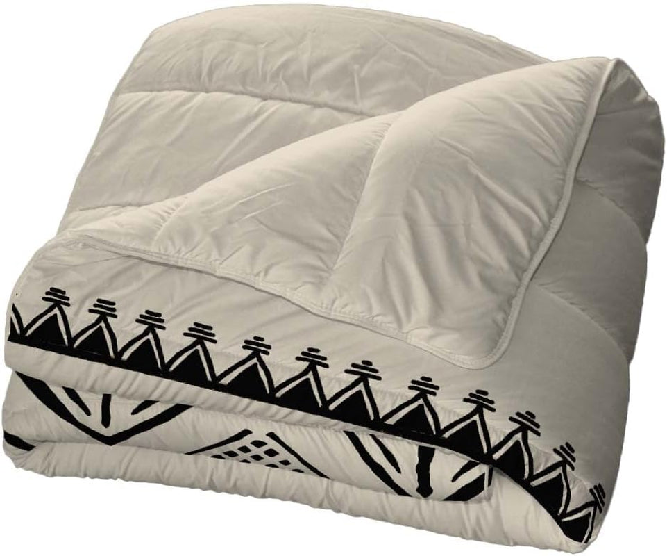 Bleu Câlin Couette imprimée 1 personne Hermance, polyester, bleu/gris, 140 X 200 Cm Couettes et couettes Naty Shop Crème/sable/noir 220X240 Cm