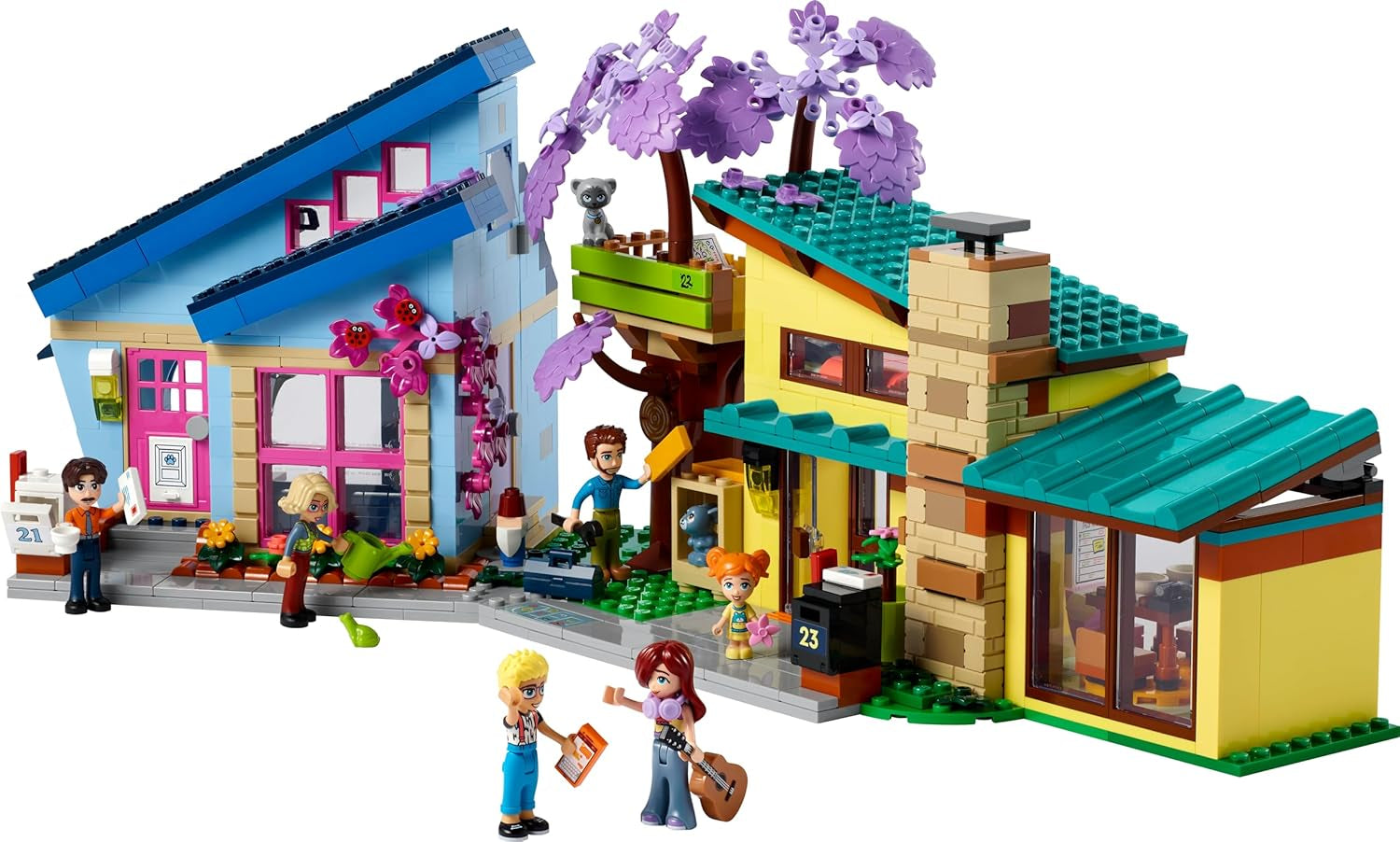 LEGO Friends Maison familiale Olly et Paisley, maison de poupée avec figurines et accessoires, ensemble maison à deux étages et cabane dans les arbres, cadeau créatif pour filles et garçons à partir de 7 ans 42620 Ensembles de construction Besuche an LEGO-Store