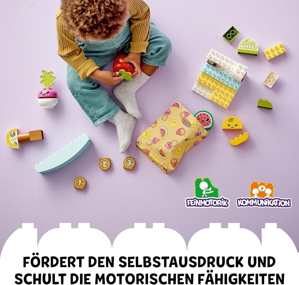 LEGO DUPLO Mon premier marché biologique, magasin de jouets pour garçons et filles, jouet éducatif pour les tout-petits à partir de 1 an et demi, accessoires pour fruits et légumes 10983 Sets de construction Besuche den LEGO-Store