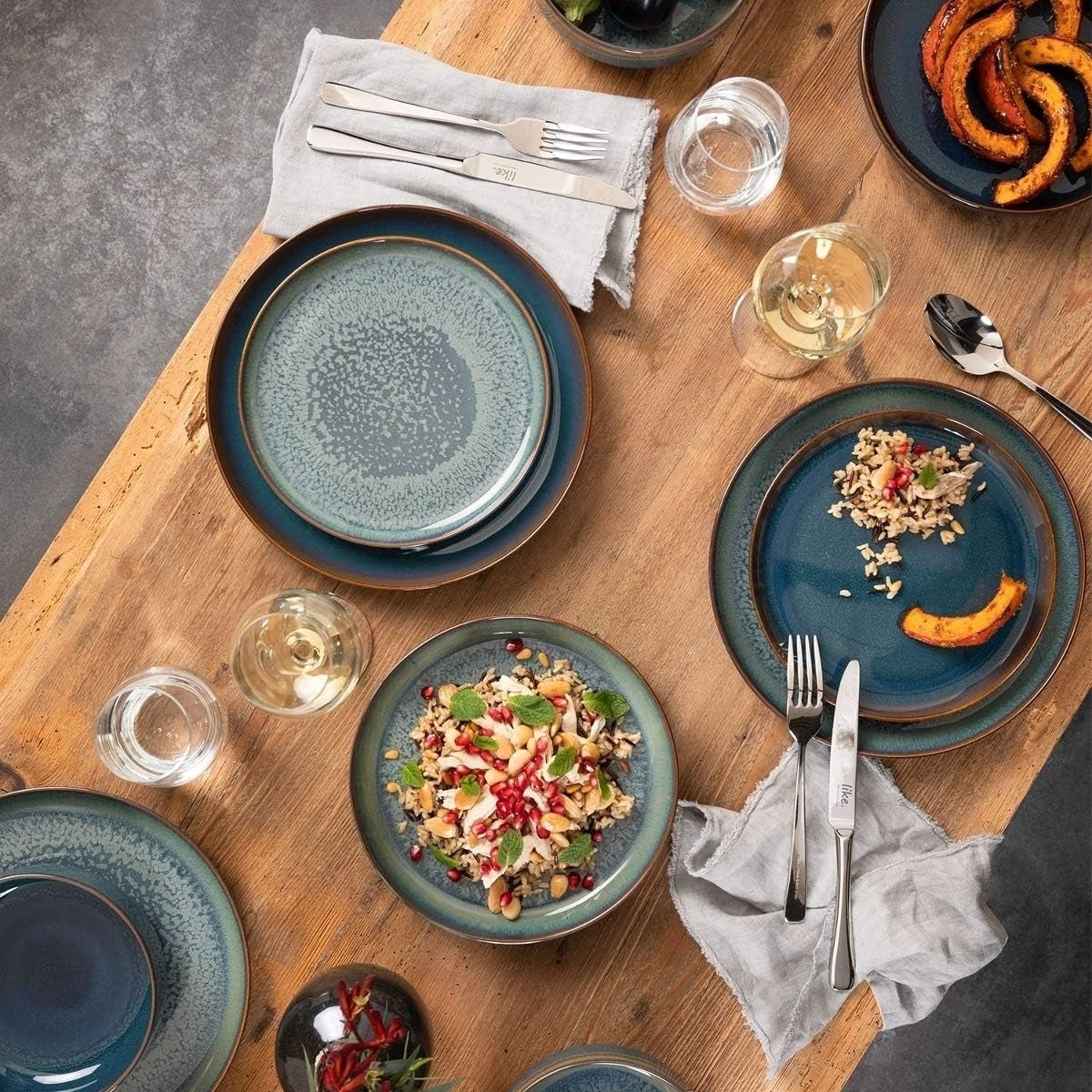 Villeroy & Boch Crafted Denim service de petit-déjeuner, 6 pièces, pour 2 personnes, bleu