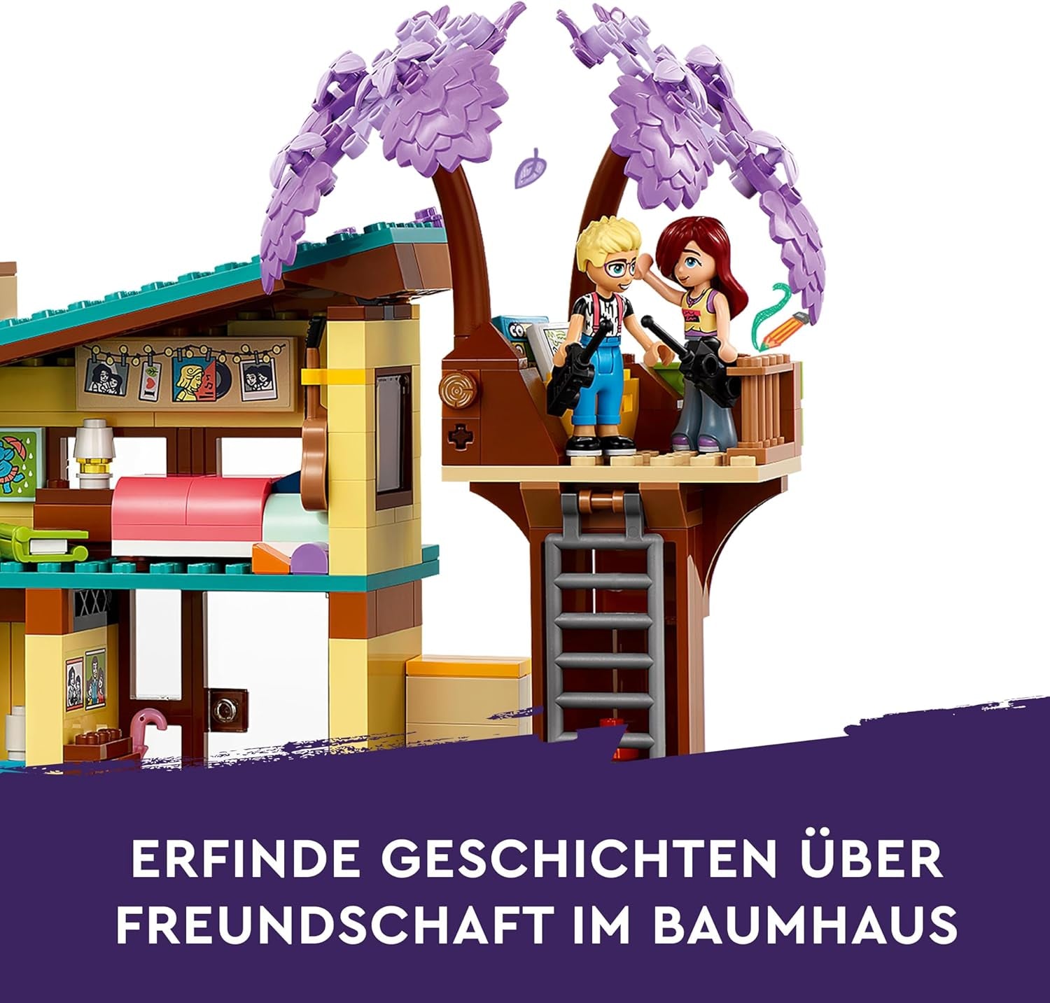 LEGO Friends Maison familiale Olly et Paisley, maison de poupée avec figurines et accessoires, ensemble maison à deux étages et cabane dans les arbres, cadeau créatif pour filles et garçons à partir de 7 ans 42620 Ensembles de construction Besuche an LEGO-Store