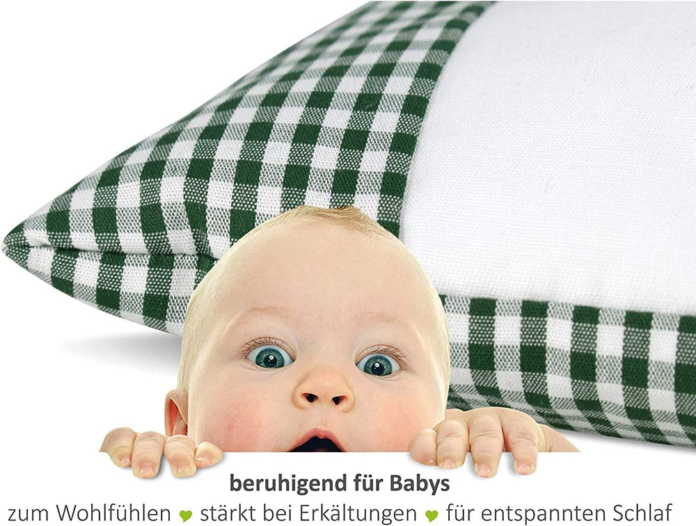 Gözze - Oreiller parfumé aux herbes, remplissage de mélange d'herbes 200G, housse 100% coton, 30 X 20 cm - Plaid Green Naty Shop Oreillers standards