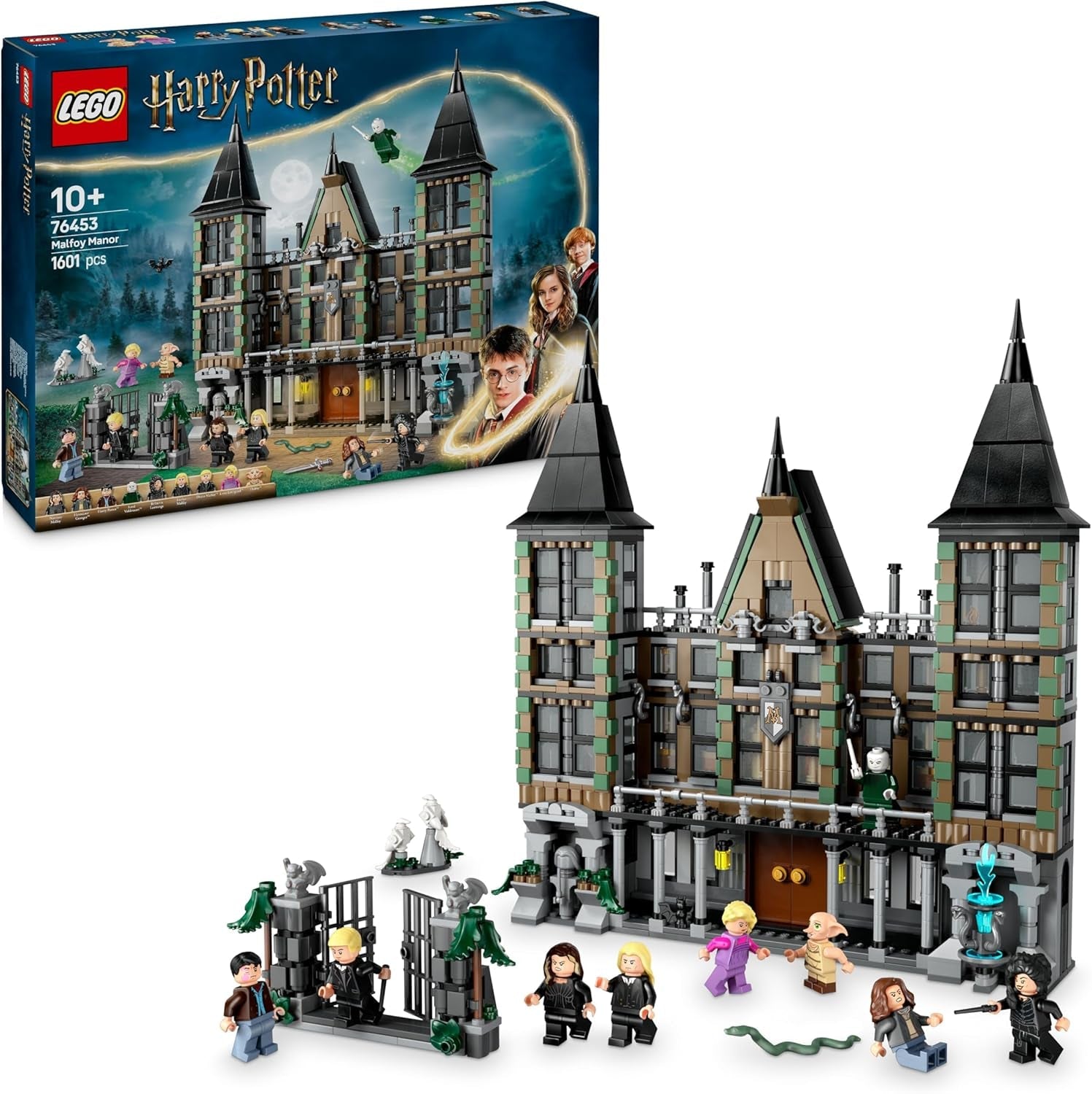 LEGO Harry Potter Landsitz der Familie Malfoy, Fantasy Spielzeug zum Sammeln und Ausstellen, Geschenk für Jungen, Mädchen und Fans der Zauberwelt, Geschenkidee mit 9 Minifiguren 76453