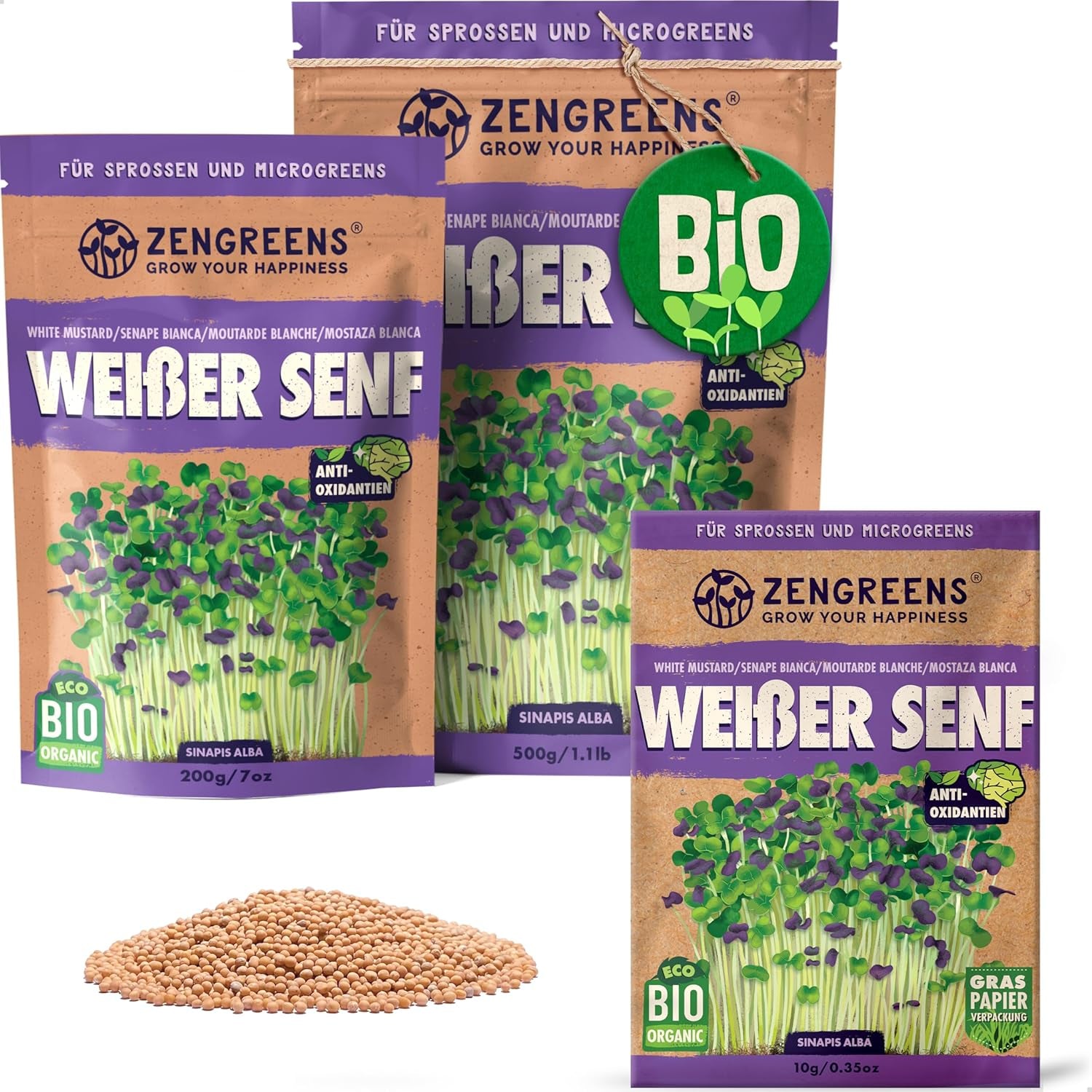 Bio Sonnenblumen Samen - Wähle Zwischen 10G, 200G Und 500G - Sonnenblume Mit Keimrate Von Über 97% - Keimsprossen - Sonnenblumensamen Zum Sprossen Ziehen - Wiederverschließbare Verpackung