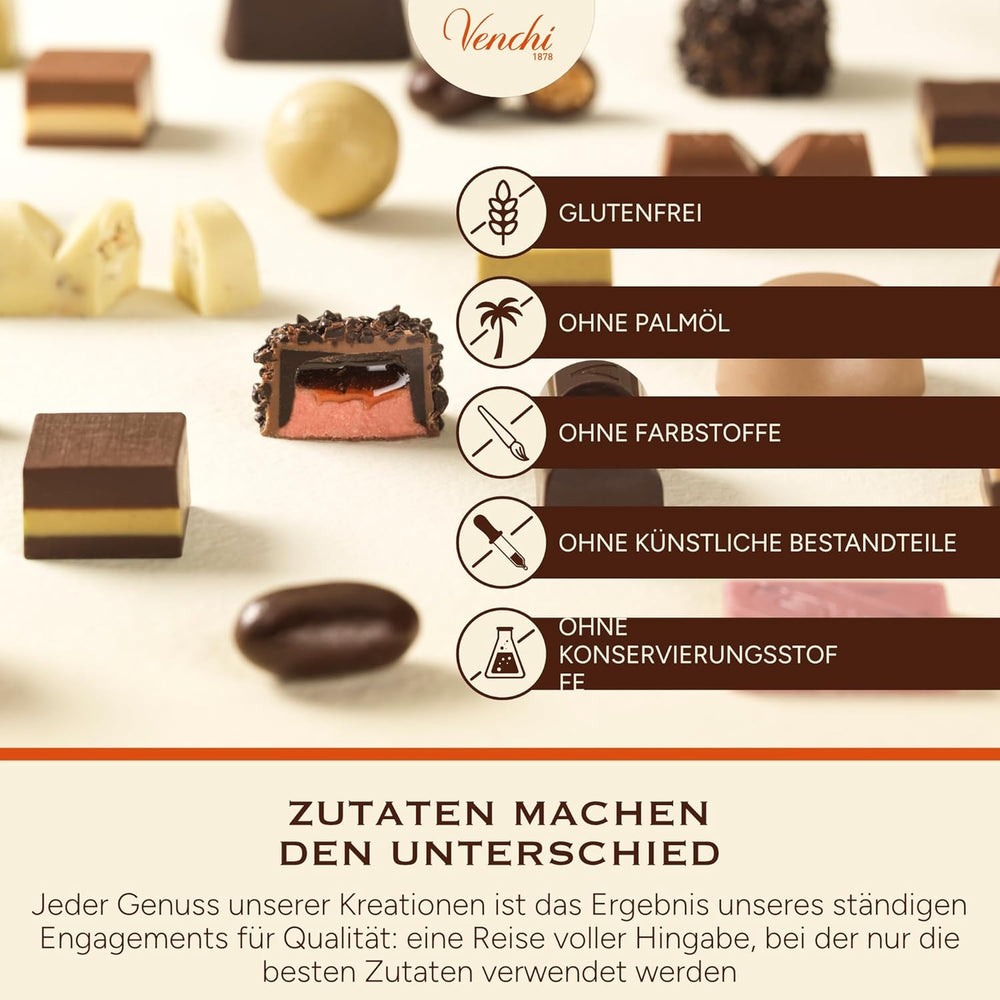 Venchi - Tablettes de chocolat au lait et noisettes - 70% sucre - Pralines aux noisettes entières du Piémont IGP, 1 kg - Sans gluten