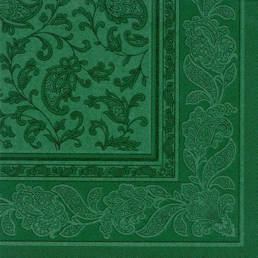 50 serviettes "Collection ROYAL" pli 1/4 40 Cm X 40 Cm vert foncé "Ornements"