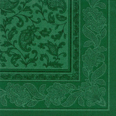 50 serviettes "Collection ROYAL" pli 1/4 40 Cm X 40 Cm vert foncé "Ornements"