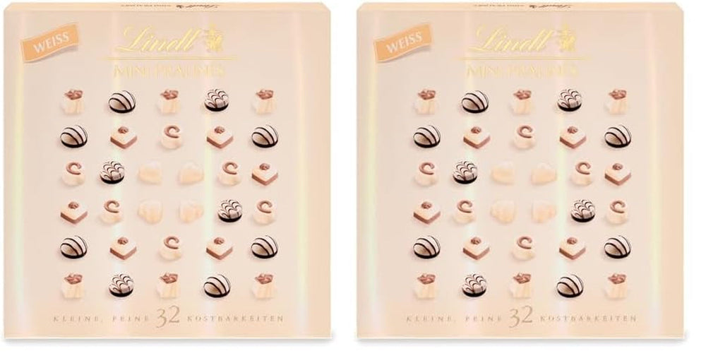 Chocolat Lindt - Nougat Mini Pralinés, 165 grammes, boîte de 36 pralines Bonbons au chocolat Naty Shop 2 x 163 G Chocolat blanc