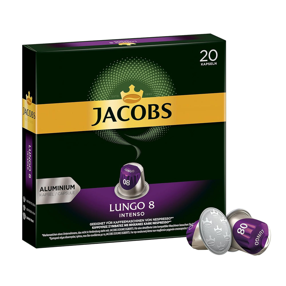 Capsules de café Lungo Intenso, Intensité 8 sur 12, 10 x 20 capsules de café & Capsules de café crème krönung, 200 capsules compatibles Nespresso, 10er Pack, 10 x 20 capsules de café, 1040 g