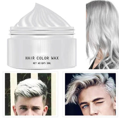 Teinture pour cheveux blancs naturels, teinture de cire pour cheveux blancs, teinture pour cheveux naturels blancs unisexes, teinture pour cheveux blancs, cire pour cheveux de fête d'Halloween Cosplay, cire pour cheveux de fête de teinture pour cheveux, 30 ml Naty Shop teinture pour cheveux