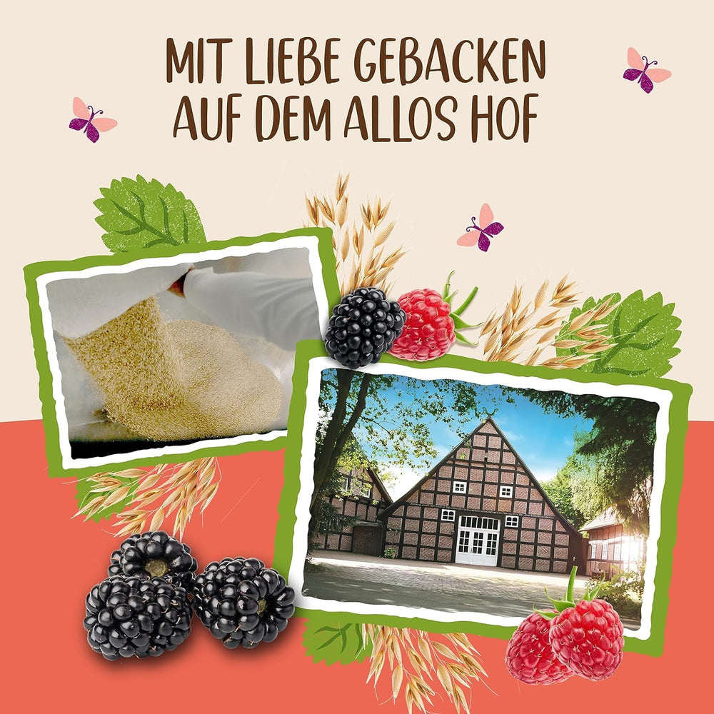 Allos Hof Granola aux baies | Muesli biologique | Muesli aux baies | Muesli croustillant | Céréales pour le petit déjeuner | Pack de 6 (6 x 300g), 1 pièce (pack de 6)