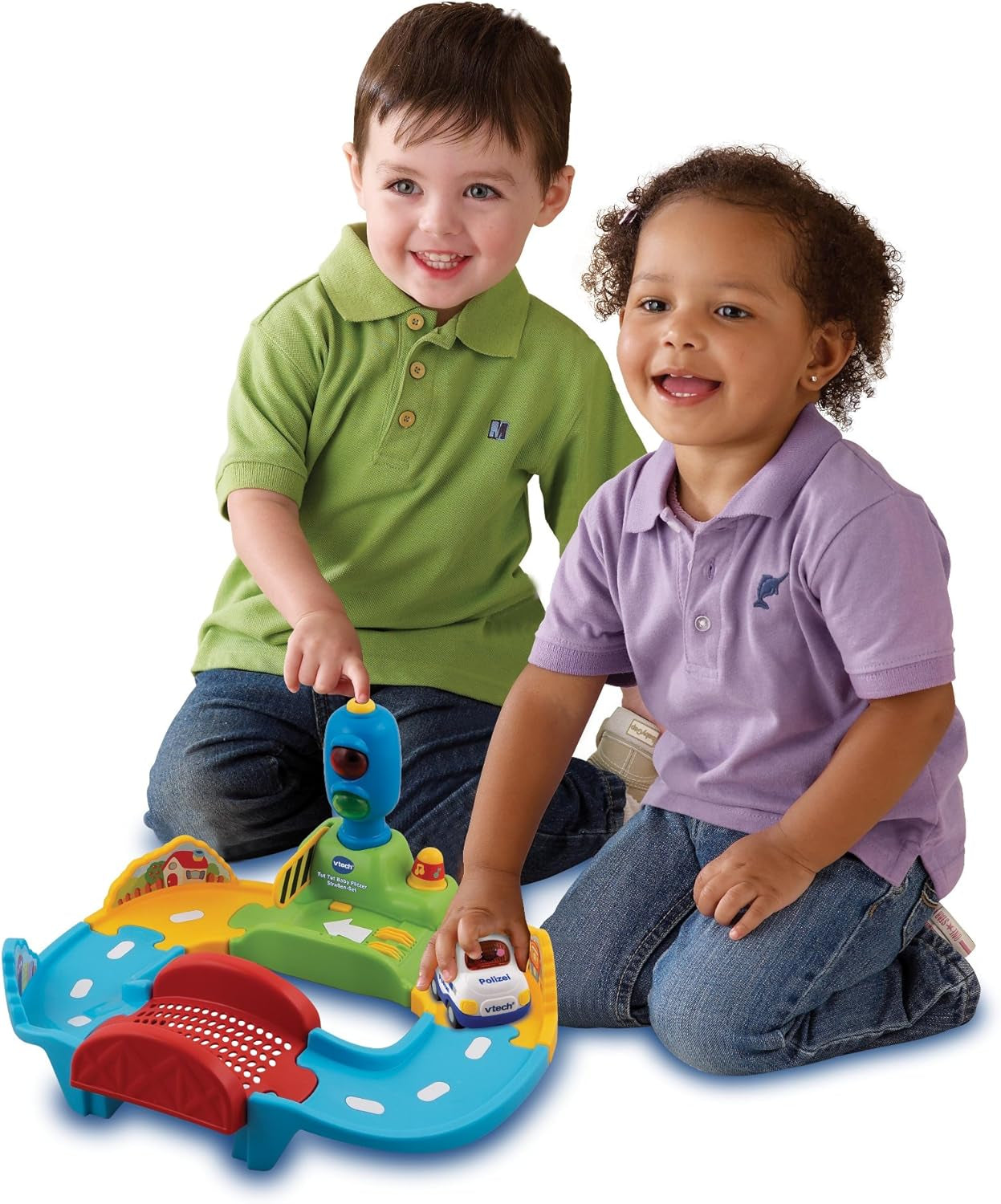 Baby 80-127804 - TUT TUT Baby Speedster - Road Set & 80-517004 TUT TUT Baby Speedster Ambulance Jouet pour enfants, multicolore Bebe Toys Naty Shop