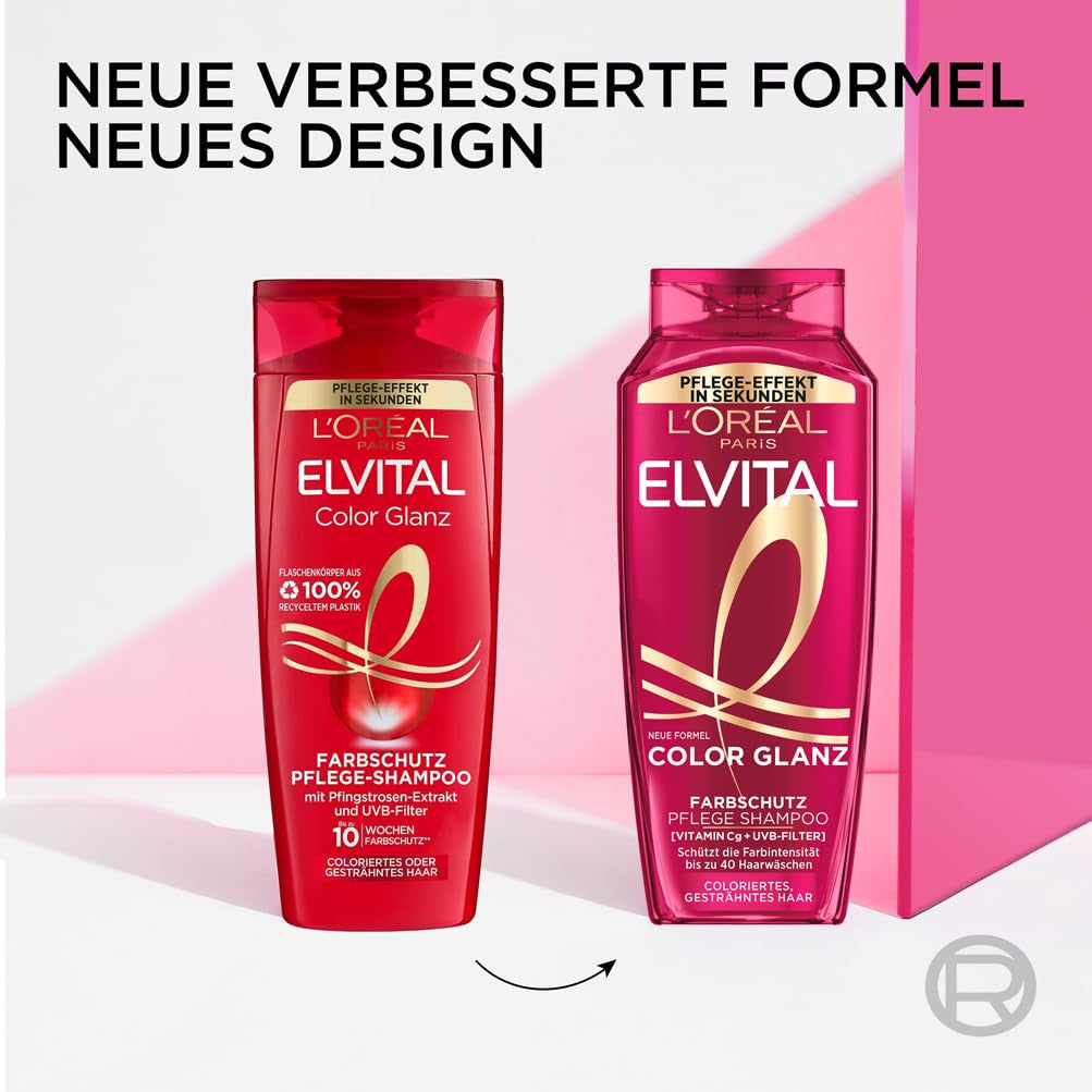 L'Oréal Paris Elvital XXL, Shampoing protecteur de couleur pour cheveux colorés, 1 litre Douche et bain L'Oréal