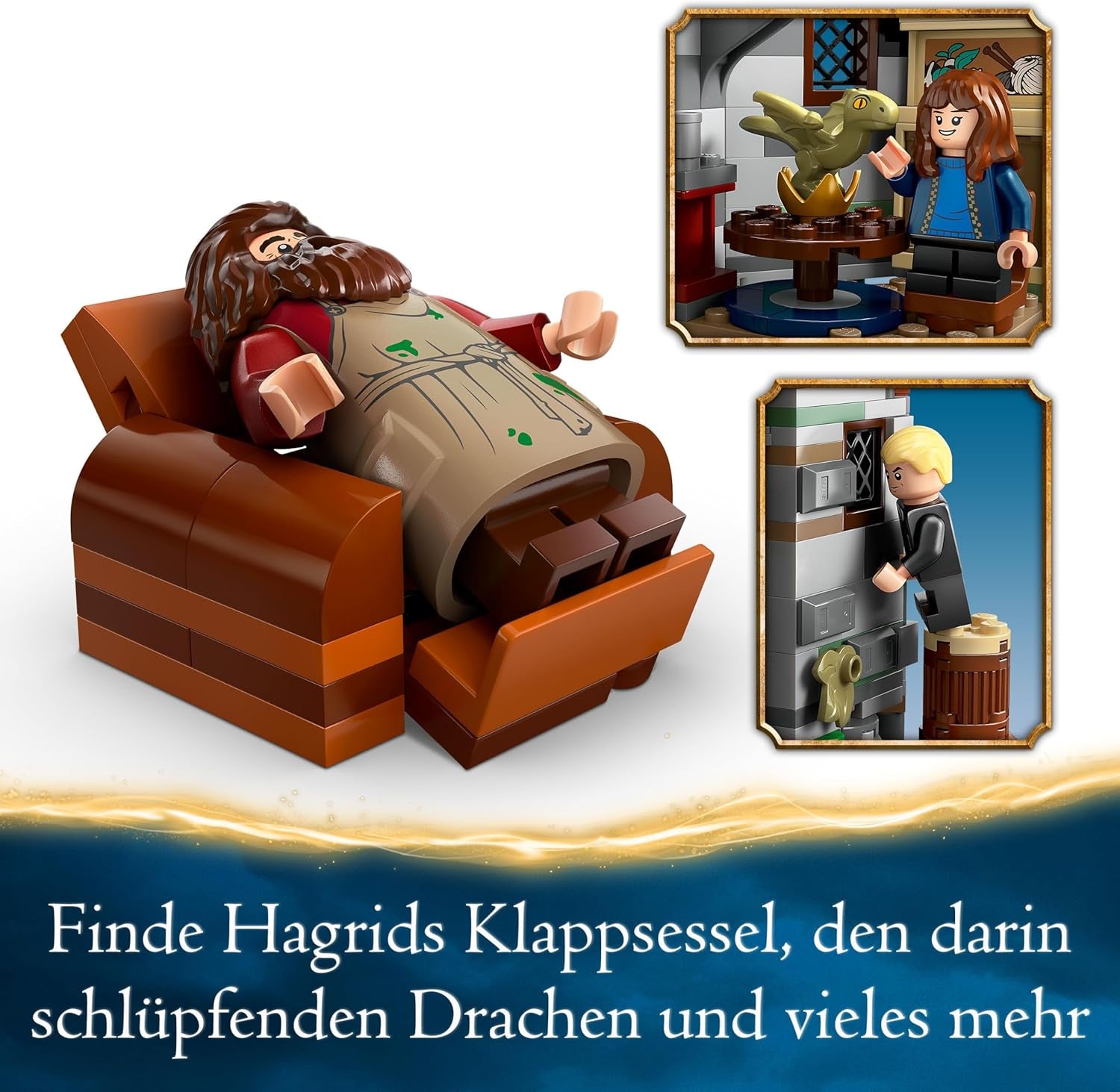 LEGO Harry Potter Hagrids Hütte: EIN unerwarteter Besuch Set mit 5 Mini-Figuren und 2 Tierfiguren, Geschenk für 8-jährige Mädchen, Jungs und Kinder, magisches Abenteuer-Spielzeug, Fantasy Set 76428