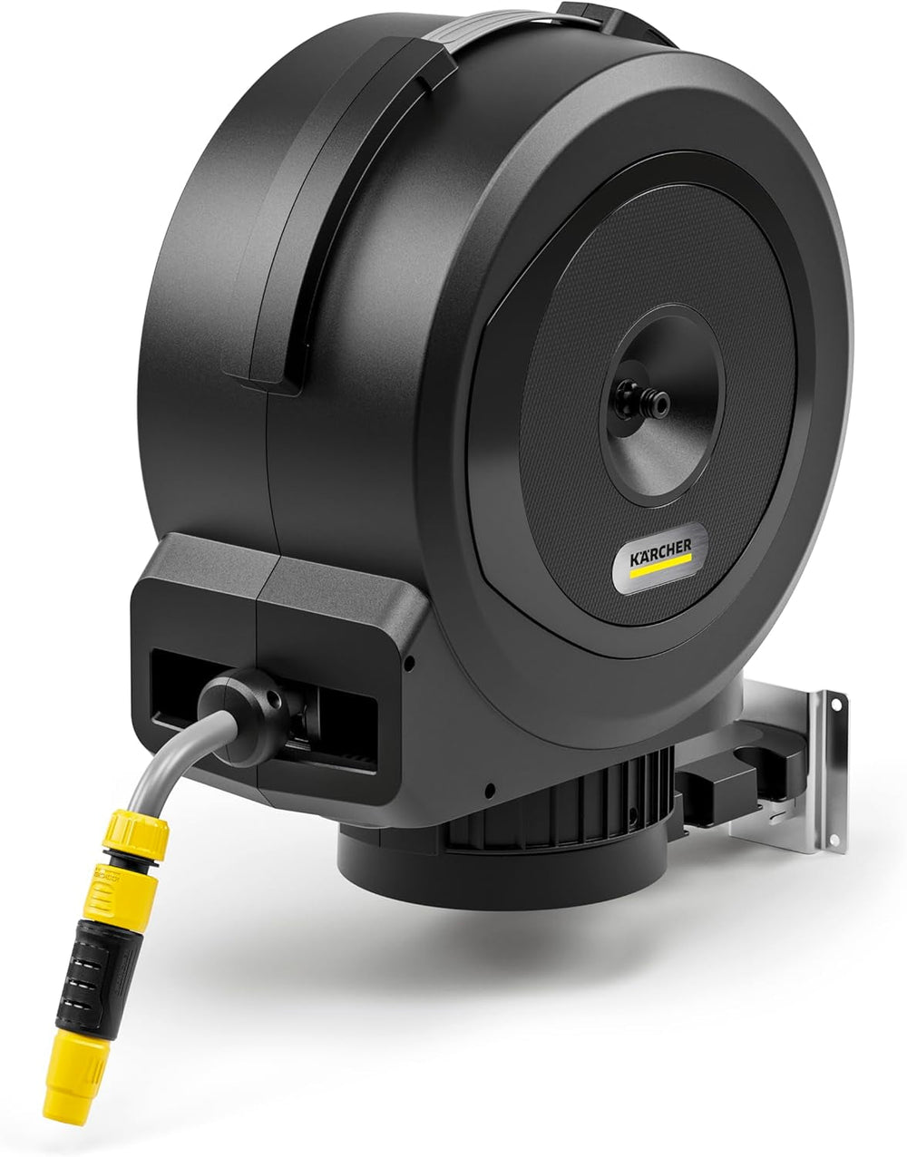 Dévidoir automatique Kärcher HBX 5.35 : tuyau de 35 m, tuyau de raccordement : 1,5 m ; Rétraction automatique du tuyau, pratique et flexible, noir