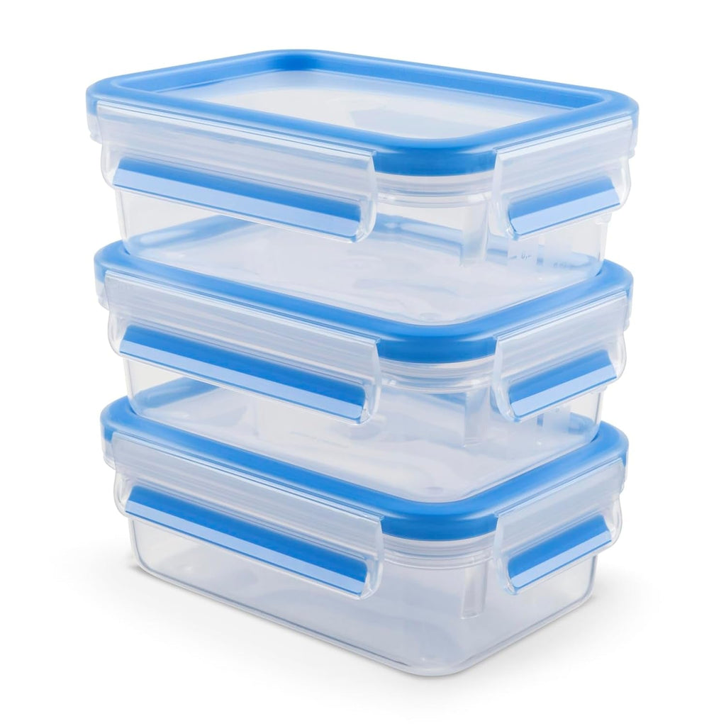 Emsa 508558 Clip & Close recipiente pentru depozitarea alimentelor | set din 3 piese | 3 x 1 litru | -40 până la +100 grade | plastic | 100 % etanș | sigiliu special pentru prospețime Cutii depozitare alimente Naty Shop