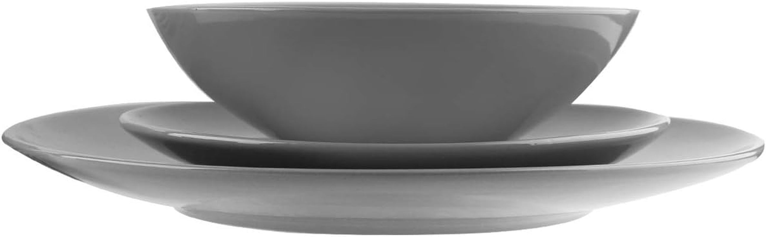 Geschirrservice Aus Steingut, 18-Teilig, Rauchiges Grau, Service Für 6 Personen Couverts Naty Shop