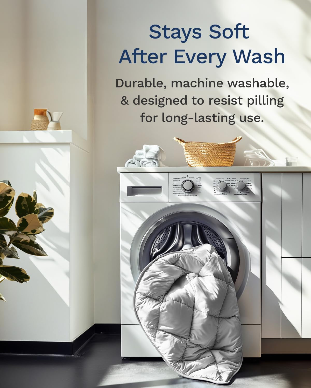 Couette alternative réversible en duvet toutes saisons pour lit double/double XL – Respirante, extra longue, de haute qualité, microfibre douce – Housse de couette grise Insert Quilts & Quilts Naty Shop