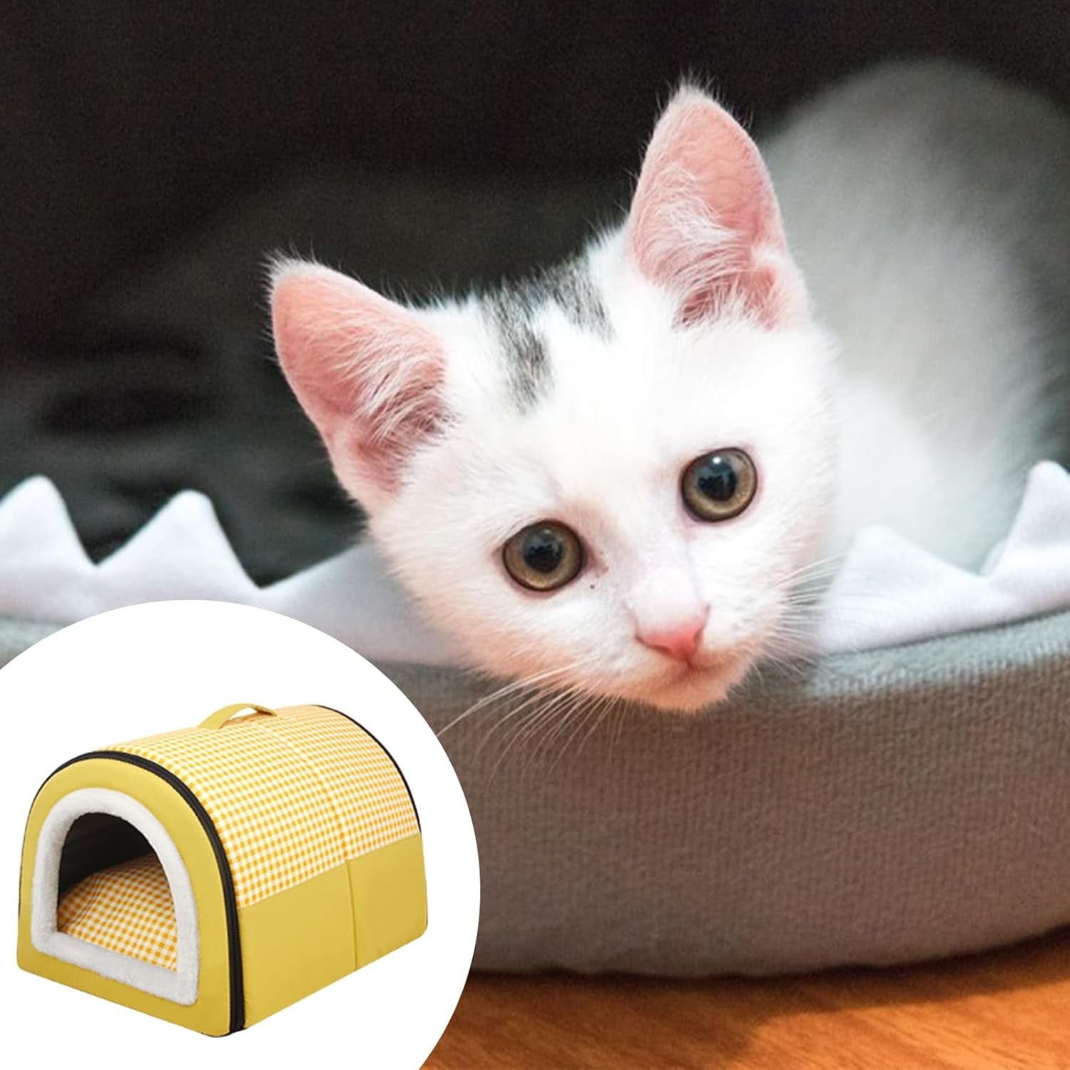 Katzenhöhle | Katzenhaus pour Draußen Winterfest | Katzenhöhle Outdoor pour Katzen | Katzenbett Höhle Katzenhaus Mit Abnehmbarem Waschbarem Matte | Wasserdichtes Wetterfestes Katzenbett Innen Draußen