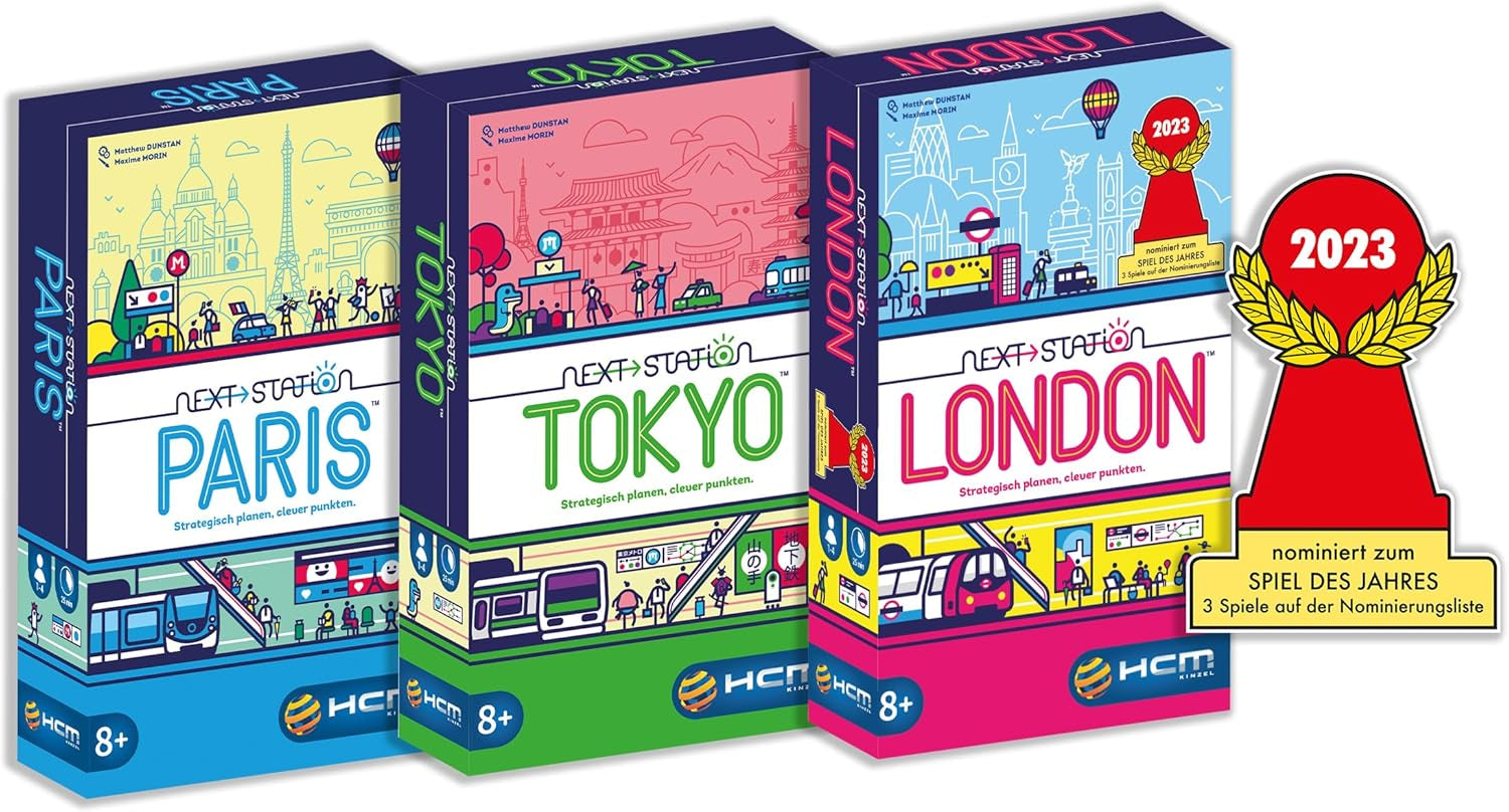 HCM Kinzel - Prochaine gare de Tokyo | Suite du jeu nominé | Flip & Write - Nouvelles lignes de métro pour le tourisme de Tokyo | Compétence et stratégie | Allemand | 55214