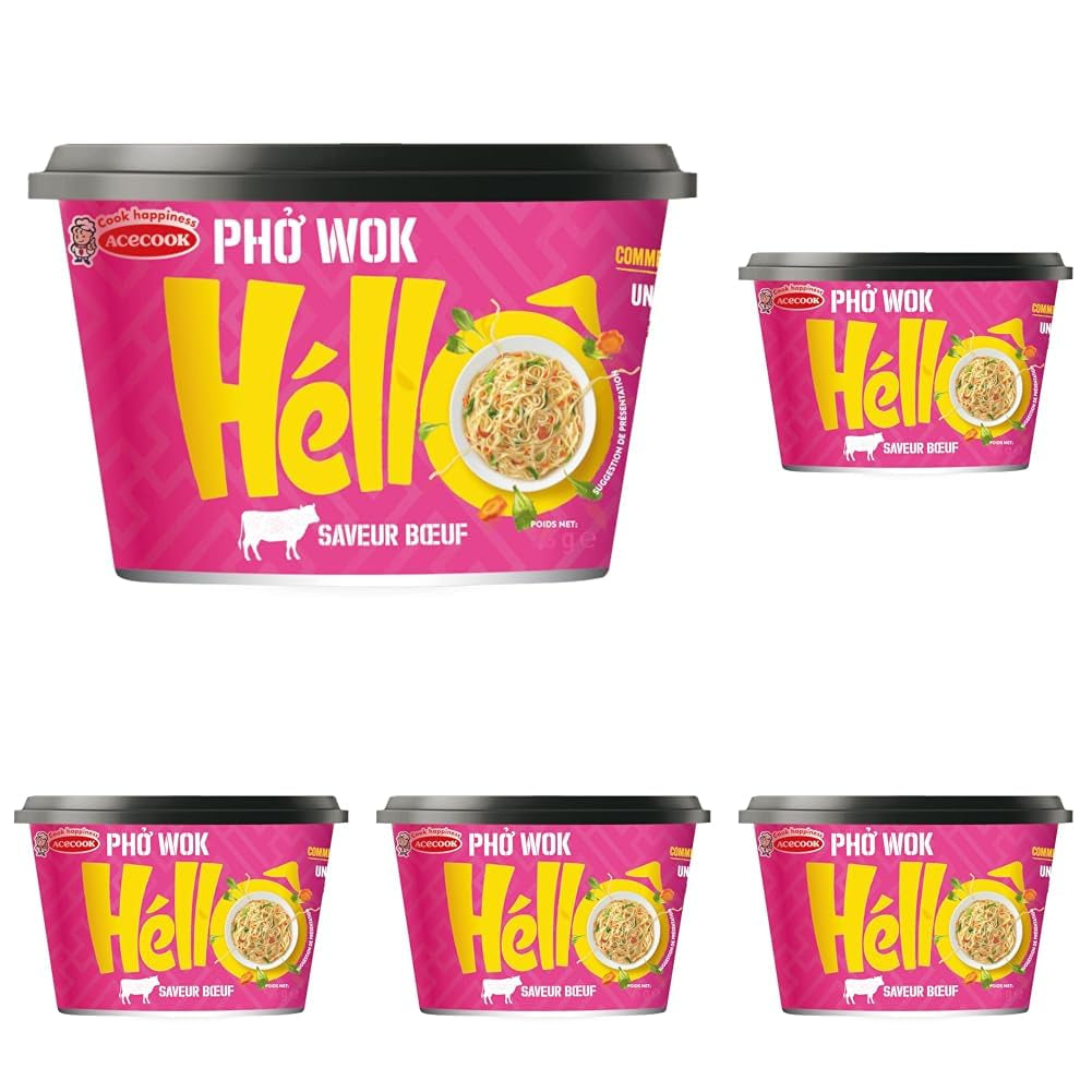 HELLO PHO WOK nouilles de riz instantanées, bœuf - 1 x 76 g