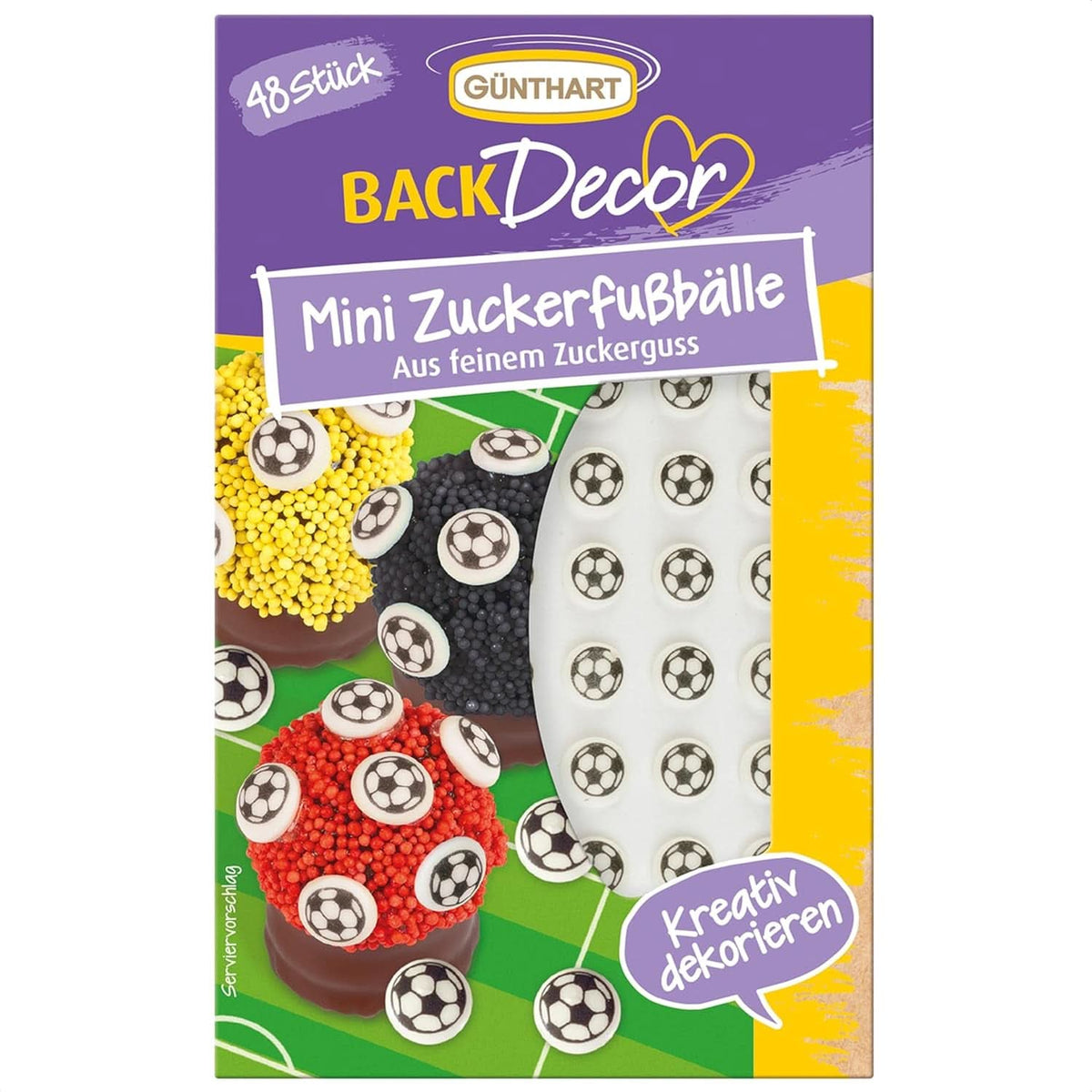 Günthart Backdecor 12 joueurs de football et ballons de football en sucre, 21 grammes Naty Shop Ballons de football en sucre