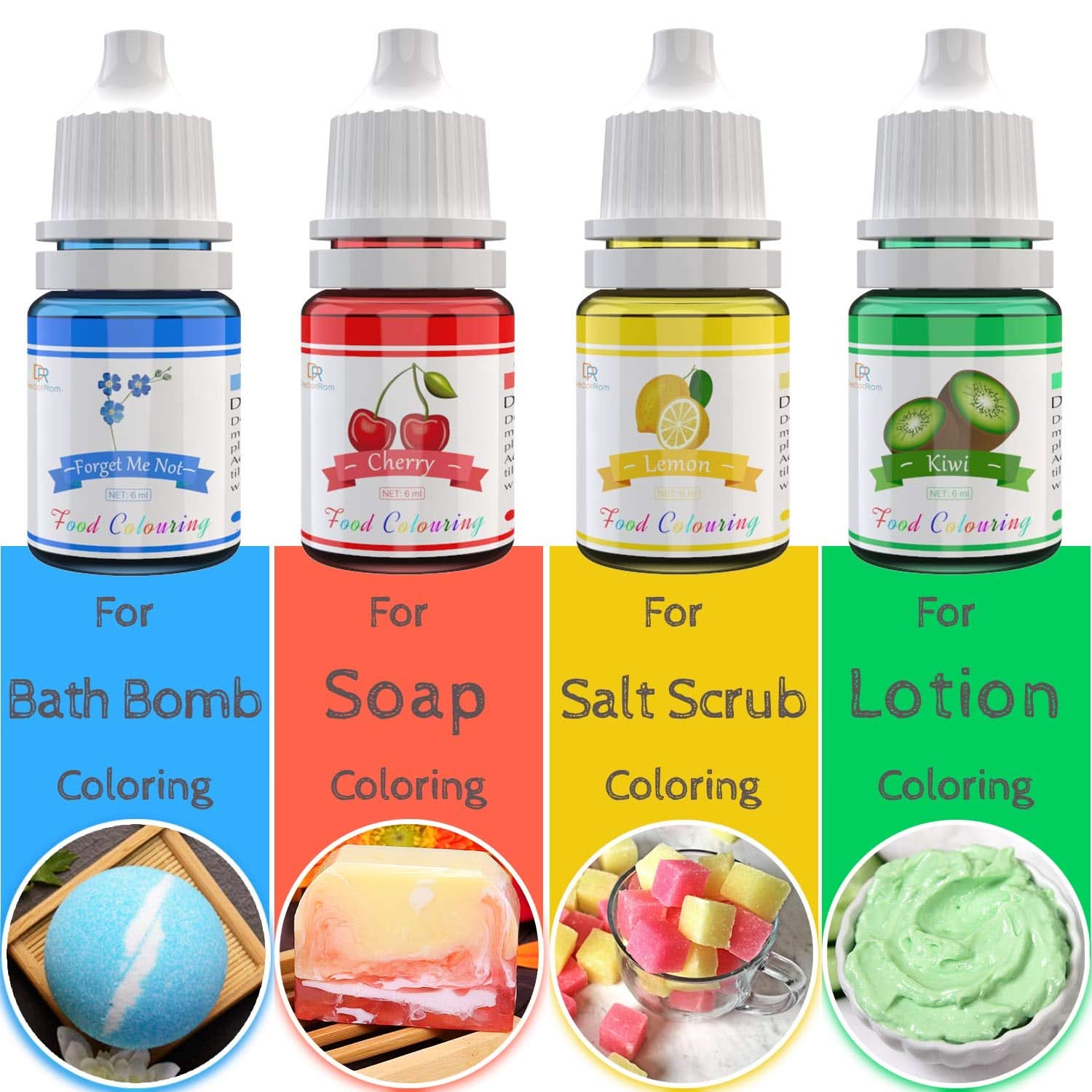 Lot de 15 colorants alimentaires liquides, 6 ml de chaque couleur Naty Shop