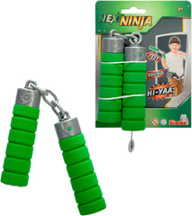 Suivant Ninja Nunchaku, sonore, manche enveloppé dans une matière douce, 13cm, jeu de rôle, à partir de 3 ans, vert Figurines Naty Shop