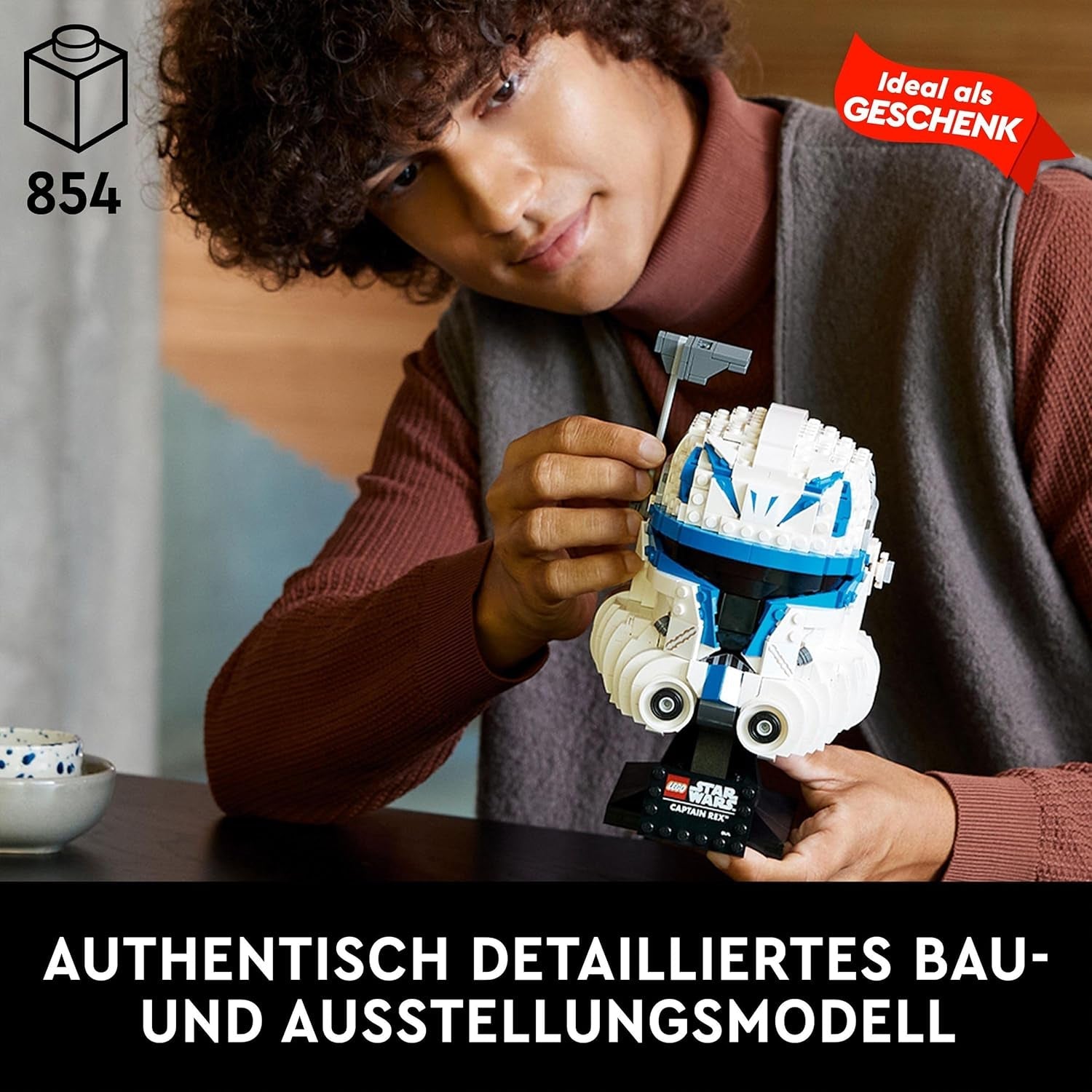 LEGO 75349 Star Wars Captain Rex Helm Set, The Clone Wars Modell Sammlerstück für Erwachsene, 2023 Serie, Erinnerungsstück und Geschenk-Idee