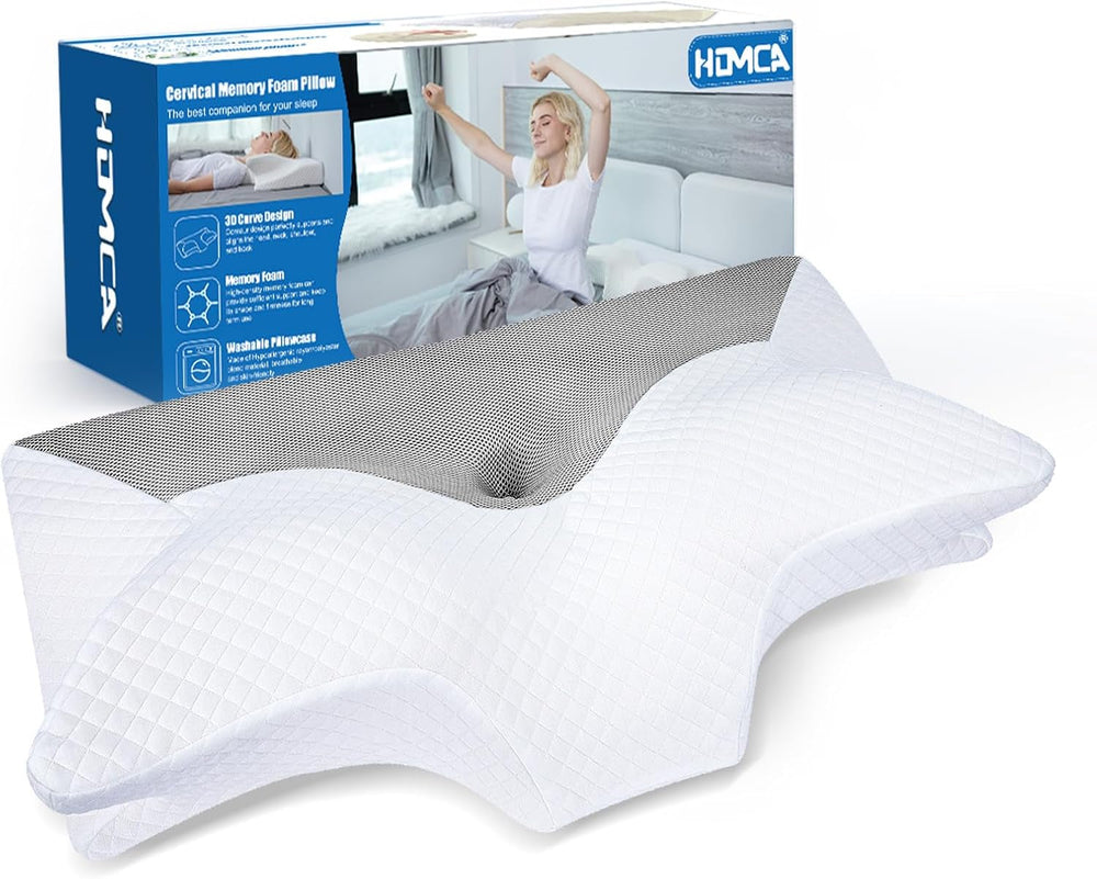 Oreiller orthopédique de soutien du cou en mousse à mémoire de forme Oreiller ergonomique pour la colonne cervicale Oreiller ergonomique pour les douleurs dorsales, latérales et abdominales 70X40X8,5/14Cm Naty Shop Oreillers orthopédiques cervicaux Gris 70 X 40 X 8,5/14Cm