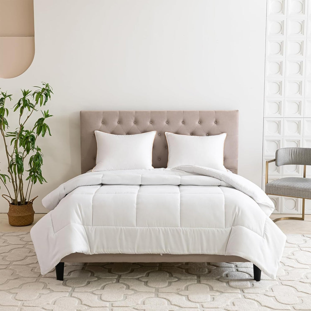 Good Nite Couette d'hiver 200 x 200 cm 460 g/m² chaude pour literie d'hiver, couette remplie de polyester, couverture de couchage blanche en microfibre 200 x 200 cm Naty Shop