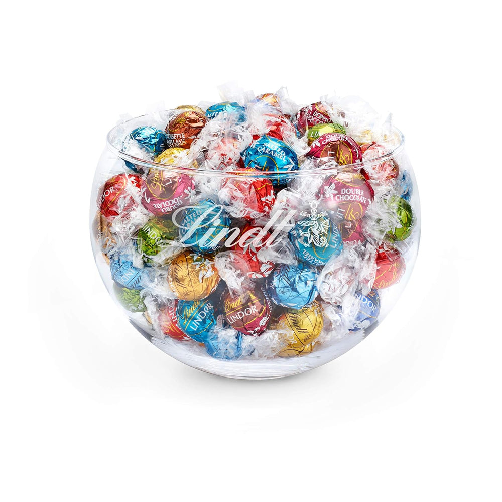 Mélange de chocolat LINDOR | 1371g | Env. 109 boules : Mélange classique pour boules de chocolat au lait et LINDOR | Env. 80 boules de chocolat (lait, blanc, noir 60%, noisette) | Emballage en vrac, 1 kg