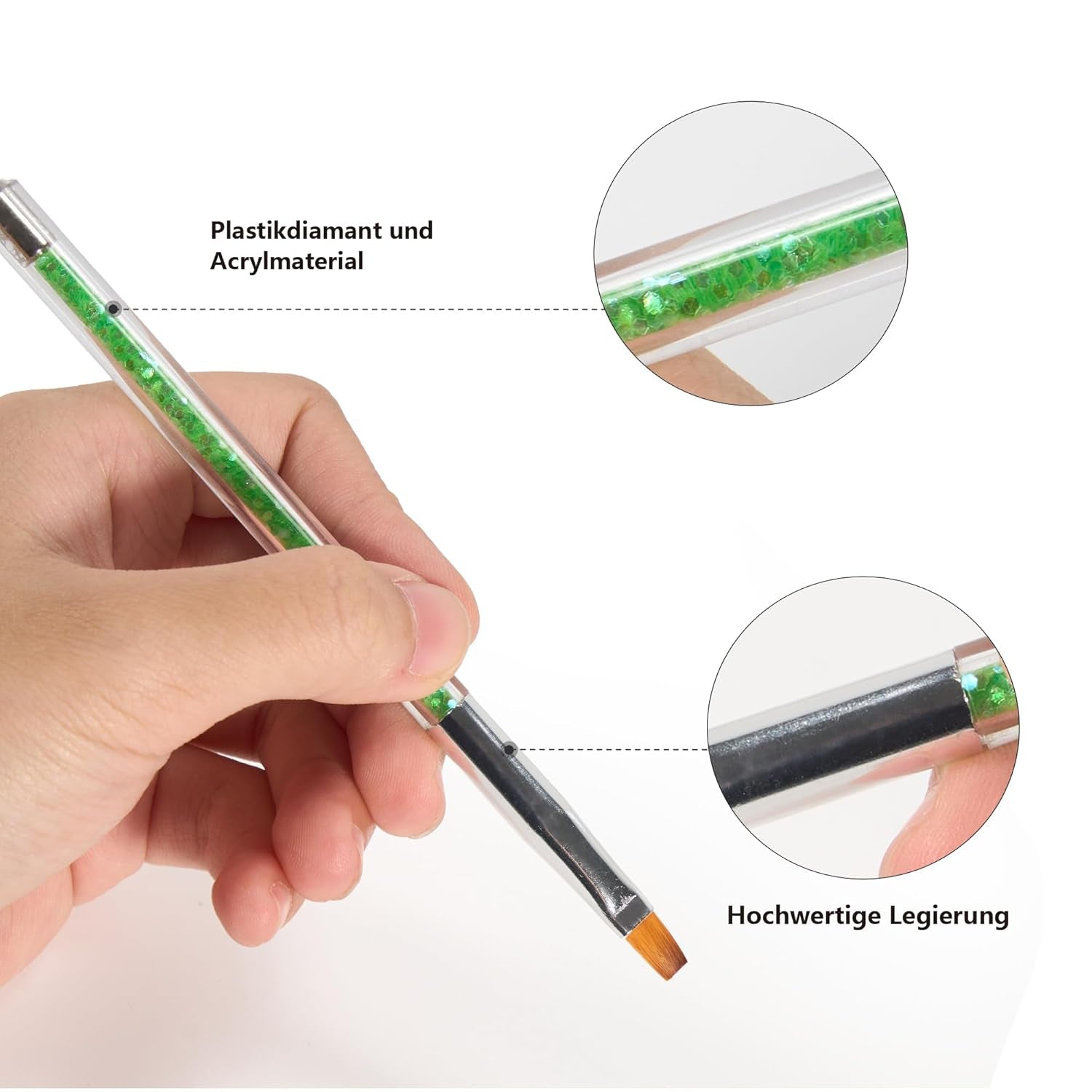 8 pcs Nagel Pinsel, Nagelkunstpinsel Pinsel Set, Pinsel pour Nägel mit Doppelkopf Nail Art Pinsel Set Dotting Pen et Gel Brush for Nails Präzise Pinsel pour Nageldesign et Verzierungen