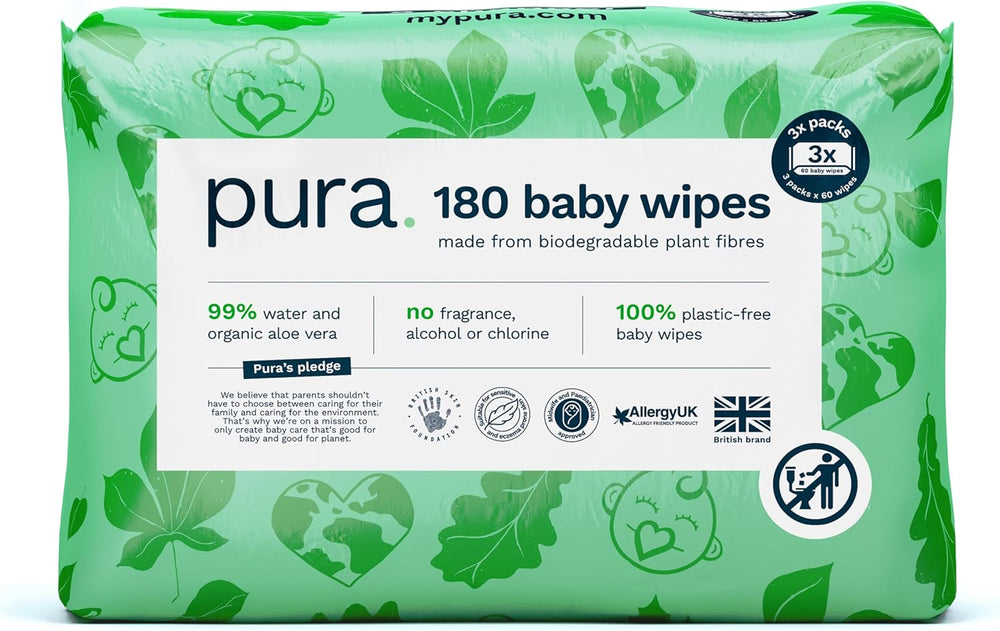Lingettes jetables écologiques pour peau sensible de bébé, 70 lingettes (1 paquet) 99 % d'eau, 100 % sans plastique, pour peaux sensibles sujettes à l'eczéma, nouveau-né, biodégradables, végétaliennes