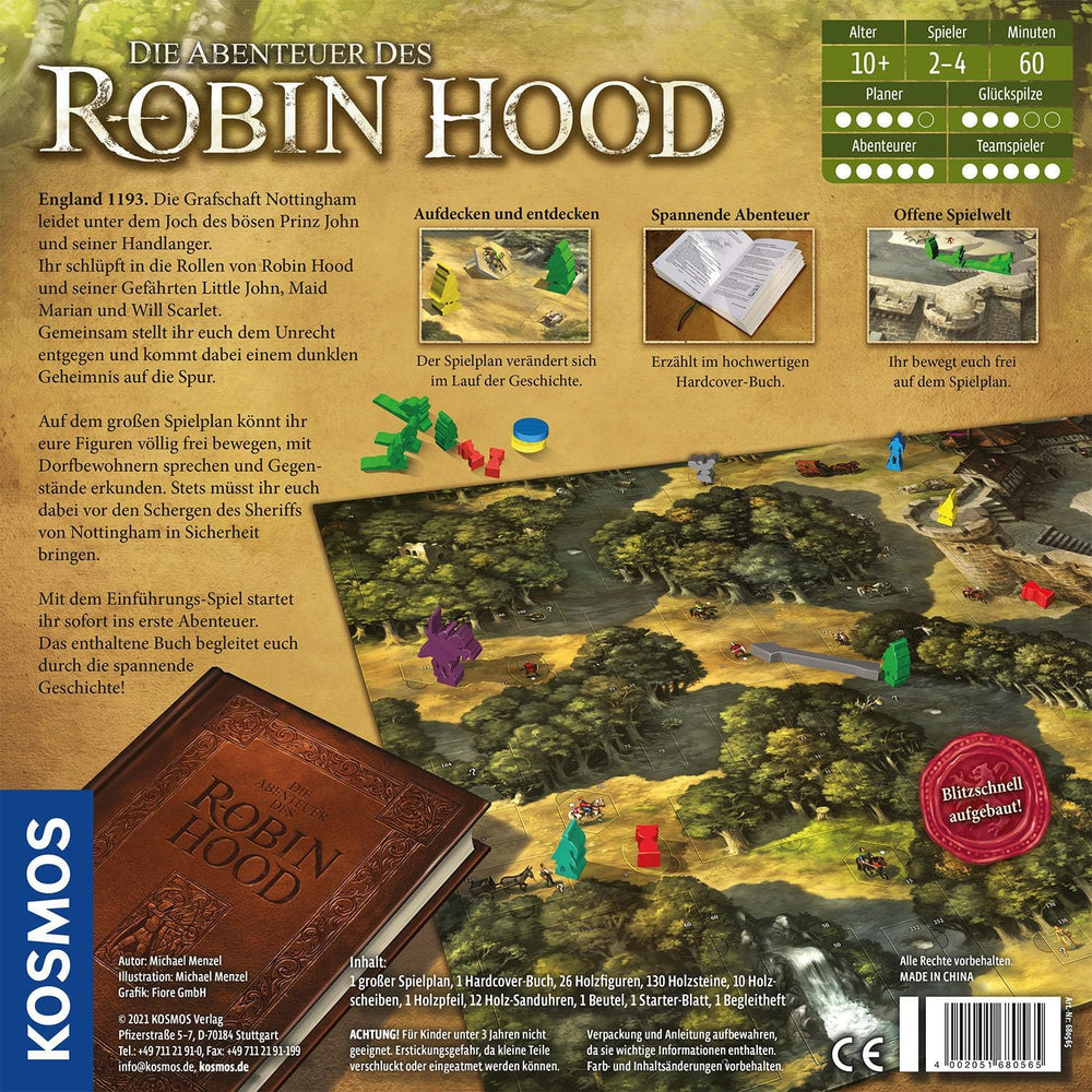 KOSMOS 680565 Les Aventures de Robin des Bois, nominé pour le jeu de l'année 2021, jeu d'aventure coopératif pour toute la famille, jeu de société pour 2 à 4 joueurs à partir de 10 ans