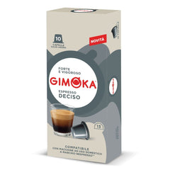 Gimoka Kaffeekapseln Espresso Deciso, Intensität 13/13-100 Kapsel - Compatible avec Nespresso* Haushalts-Espressomaschinen - 100 Stück (10 x 10 Getränke) - Hergestellt en Italien